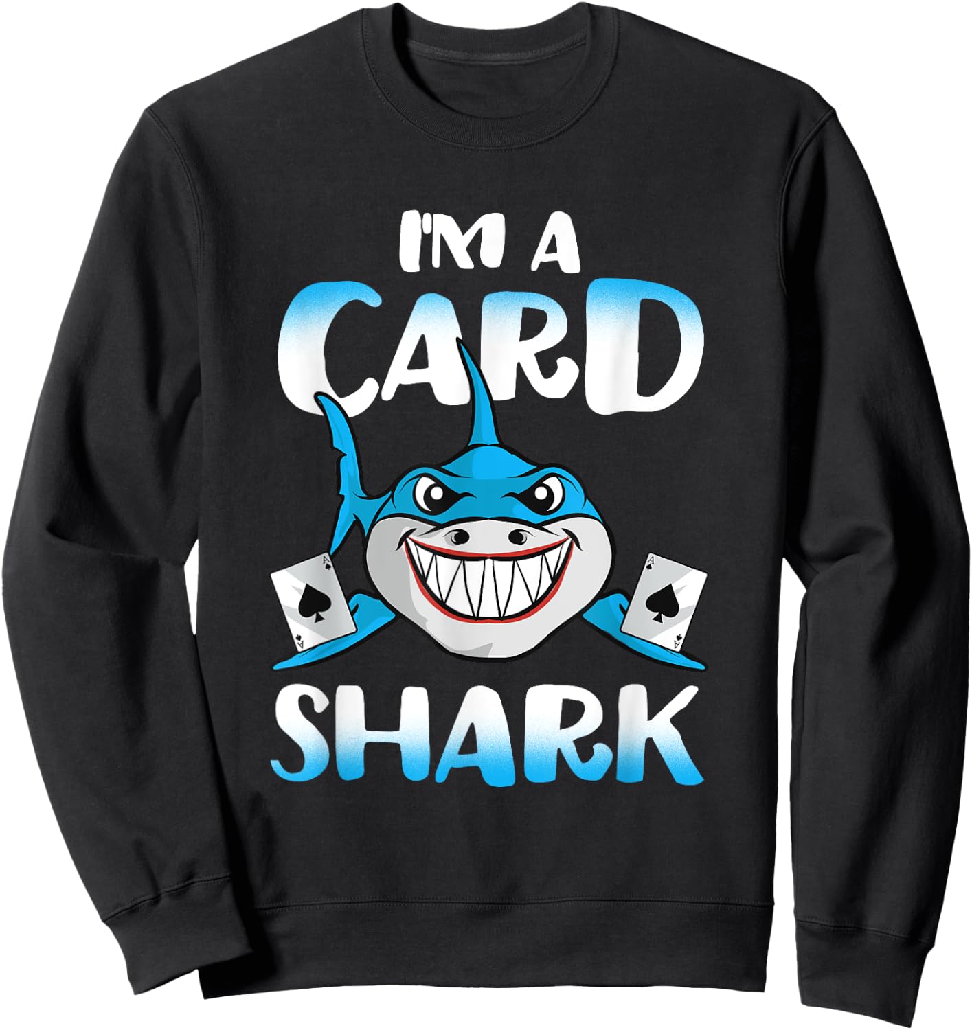 Poker Card Shark Casino Gamble Beach Sweatshirt - Sweatshirt | Black