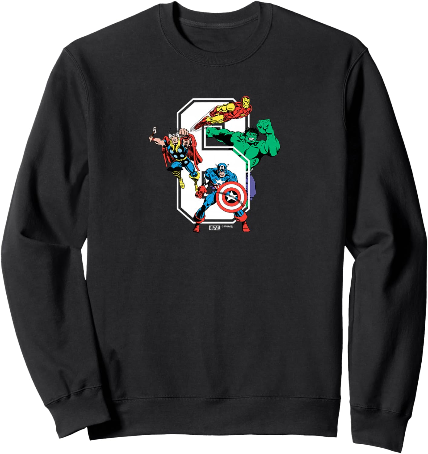 Kids Marvel - Avengers 6th Birthday Sweatshirt - Sweatshirt | Black