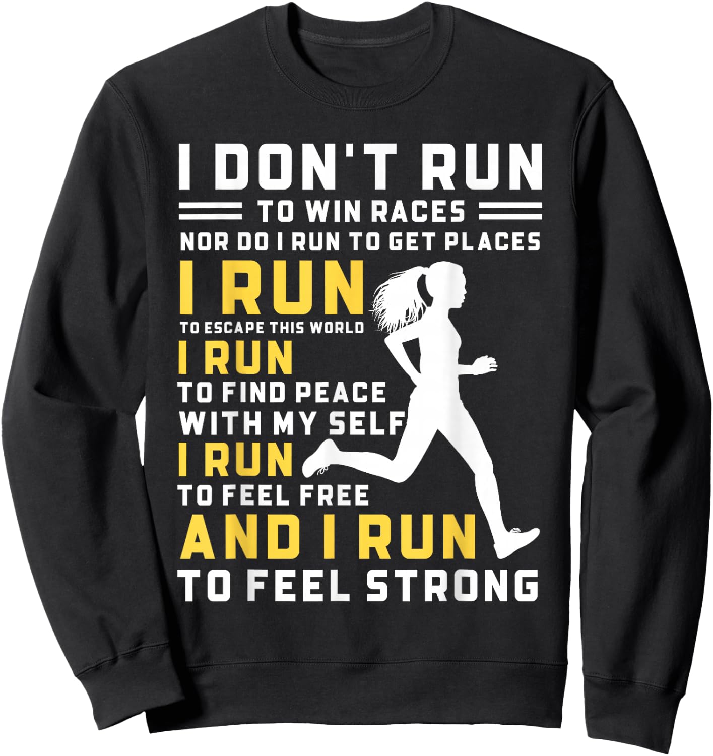 I Don't Run To Win Races Funny Running Women Runners Sweatshirt - Sweatshirt | Black