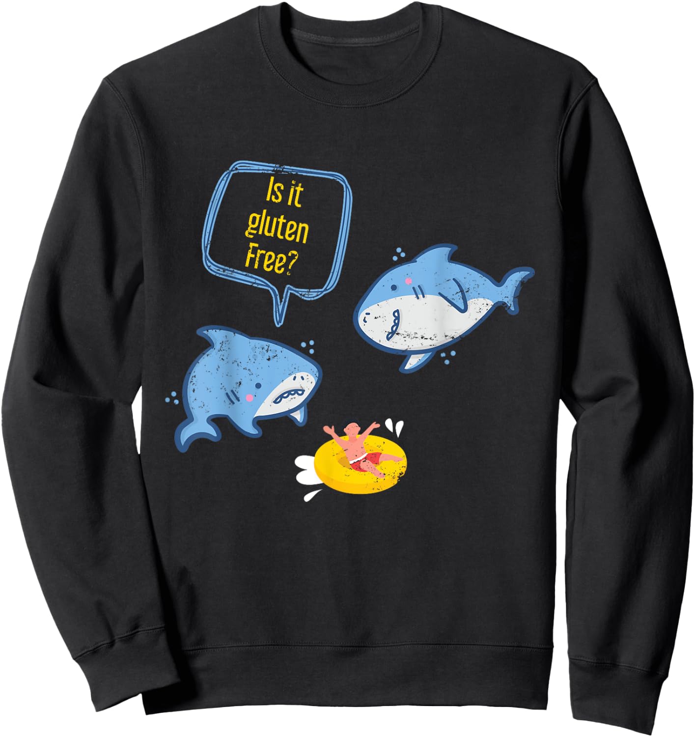 Funny Shark Is It Gluten Free Sweatshirt - Sweatshirt | Black