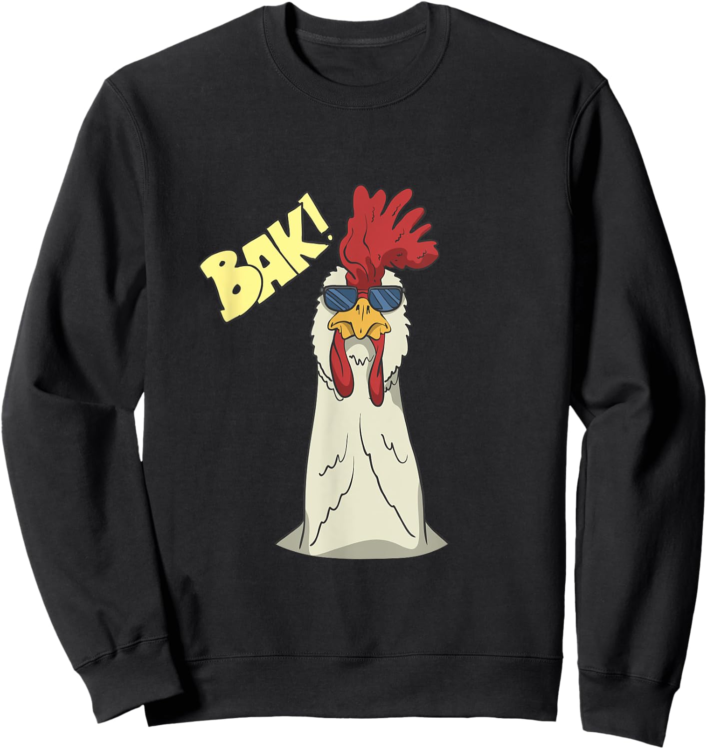Rooster With Sunglasses Sweatshirt - Sweatshirt | Black