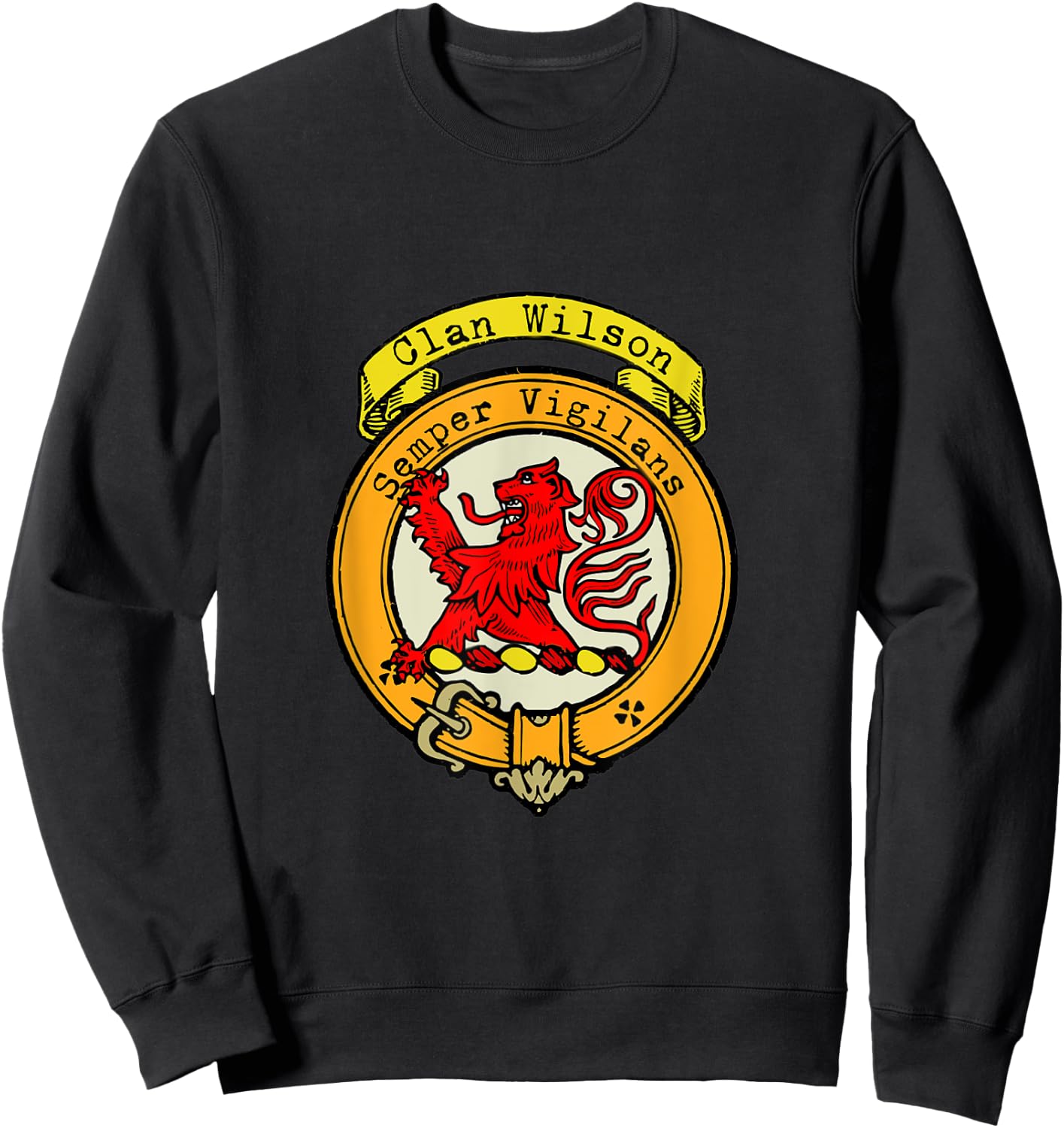 Clan Wilson Scottish Crest Sweatshirt - Sweatshirt | Black
