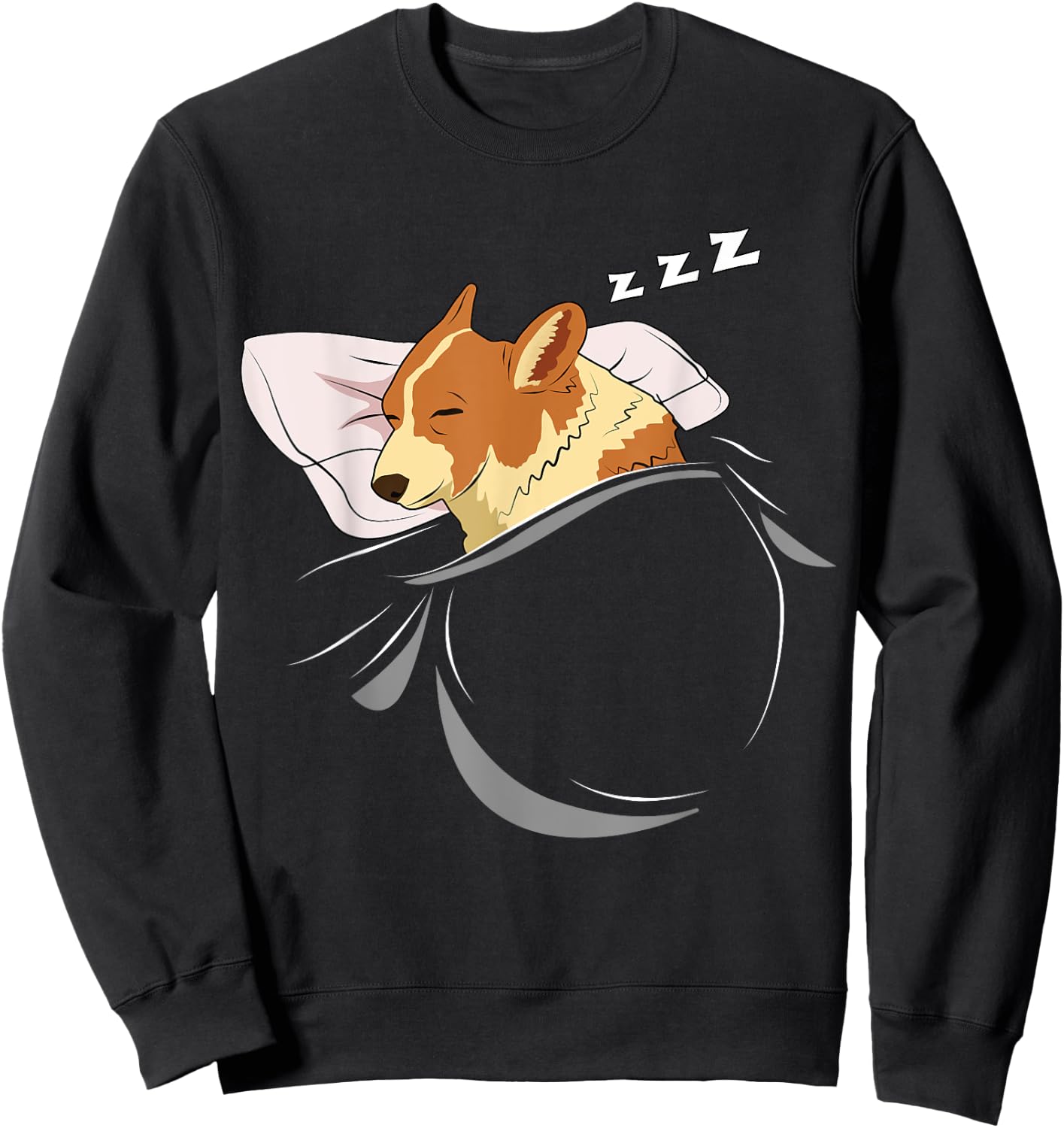 Corgi Sleeping Animal Pajamas Nap PJs Outfit Gift Corgi Sweatshirt - Sweatshirt | Black