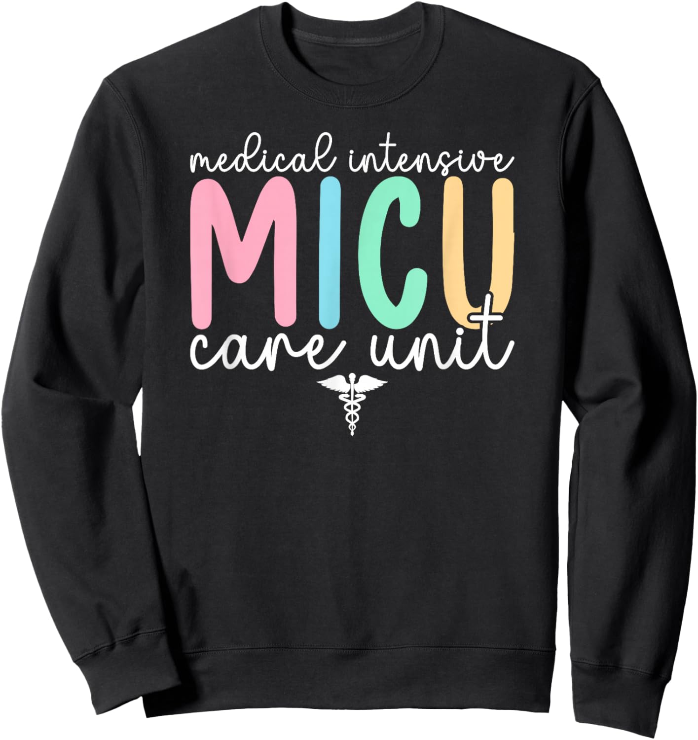 MICU Nurse Boho Medical Intensive Care Unit MICU Nursing Sweatshirt - Sweatshirt | Black