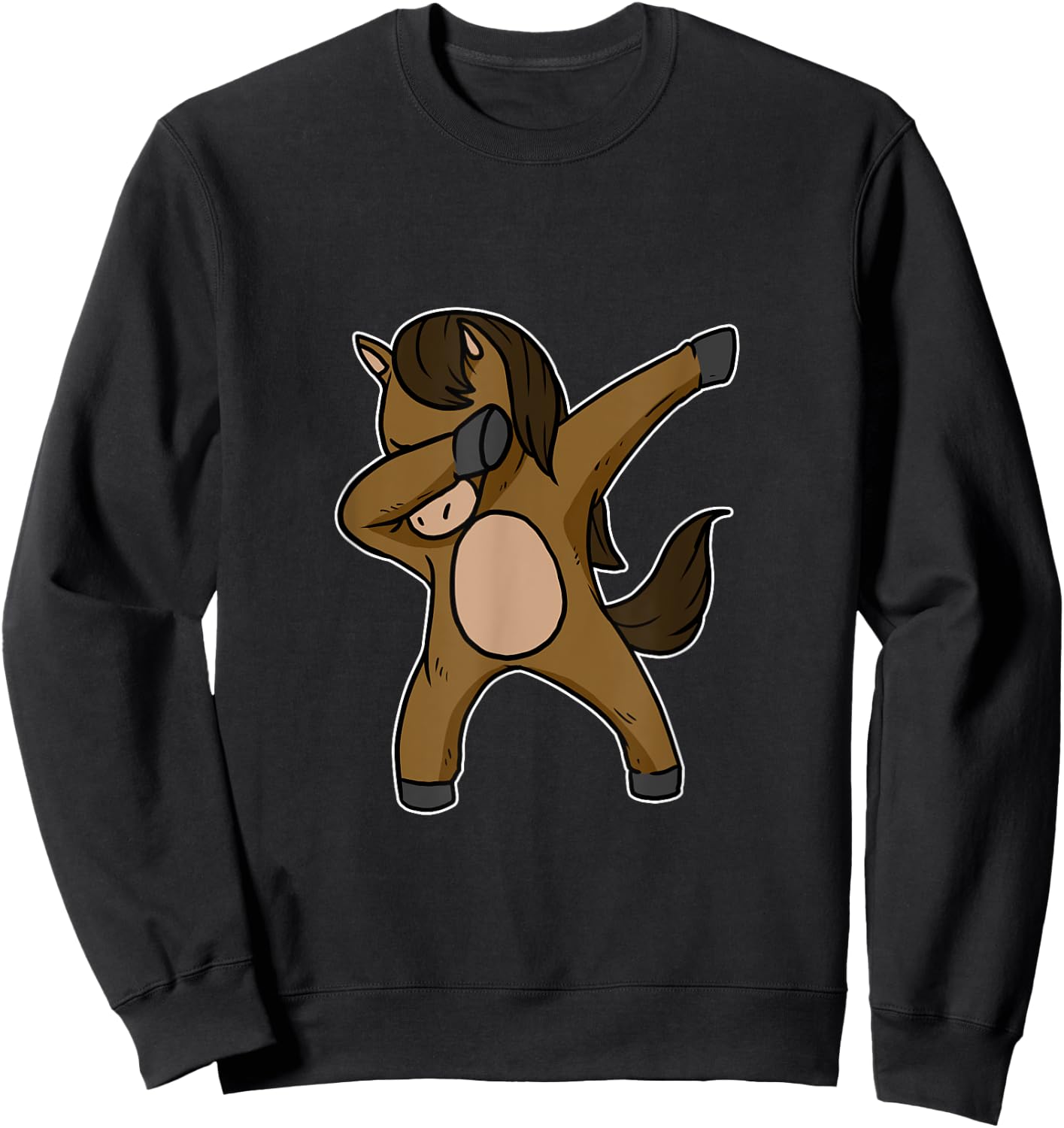 Funny Dabbing Horse Dab Dance Riding Horseback Lover Gift Sweatshirt - Sweatshirt | Black