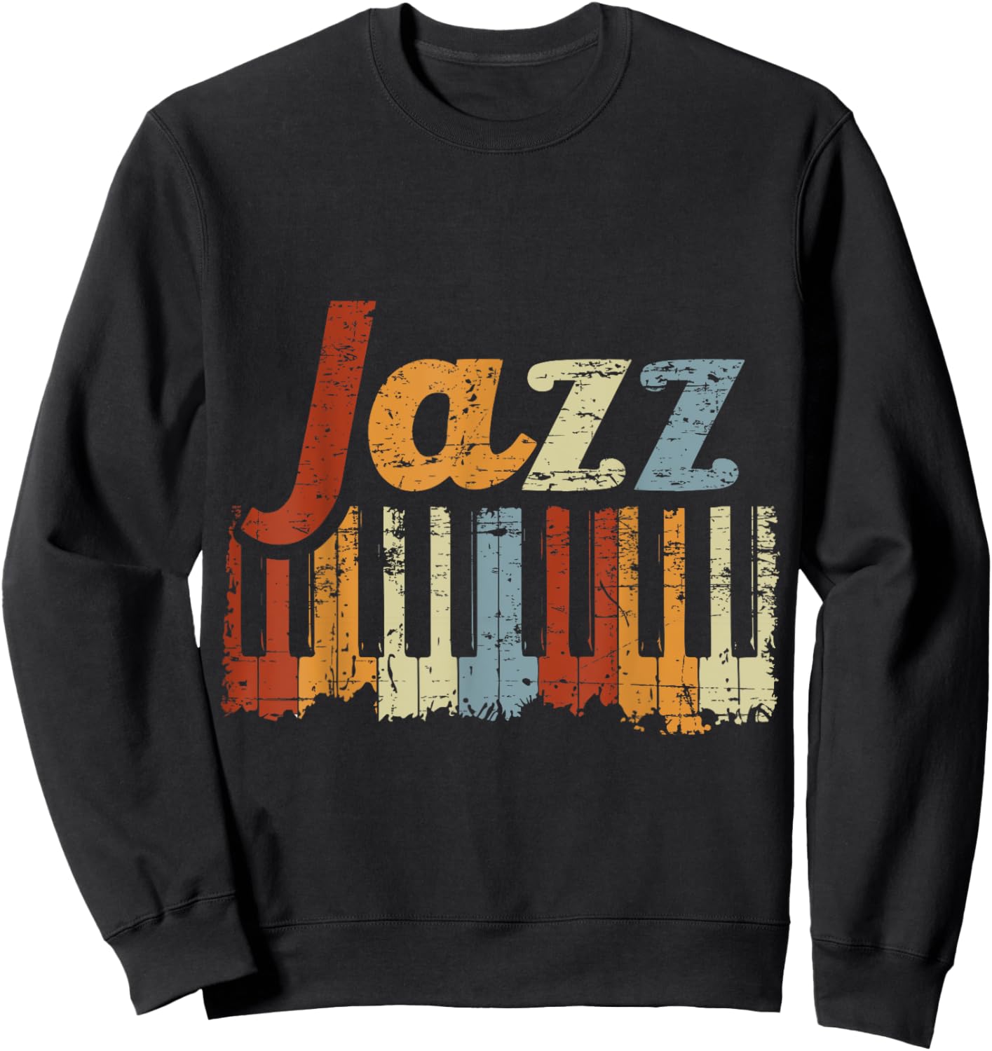 Vintage Piano Musical Instrument Jazz Piano Keys Piano Sweatshirt - Sweatshirt | Black