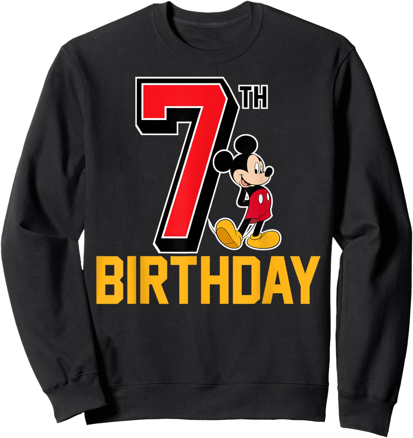 Disney - Mickey Mouse 7th Birthday Sweatshirt - Sweatshirt | Black