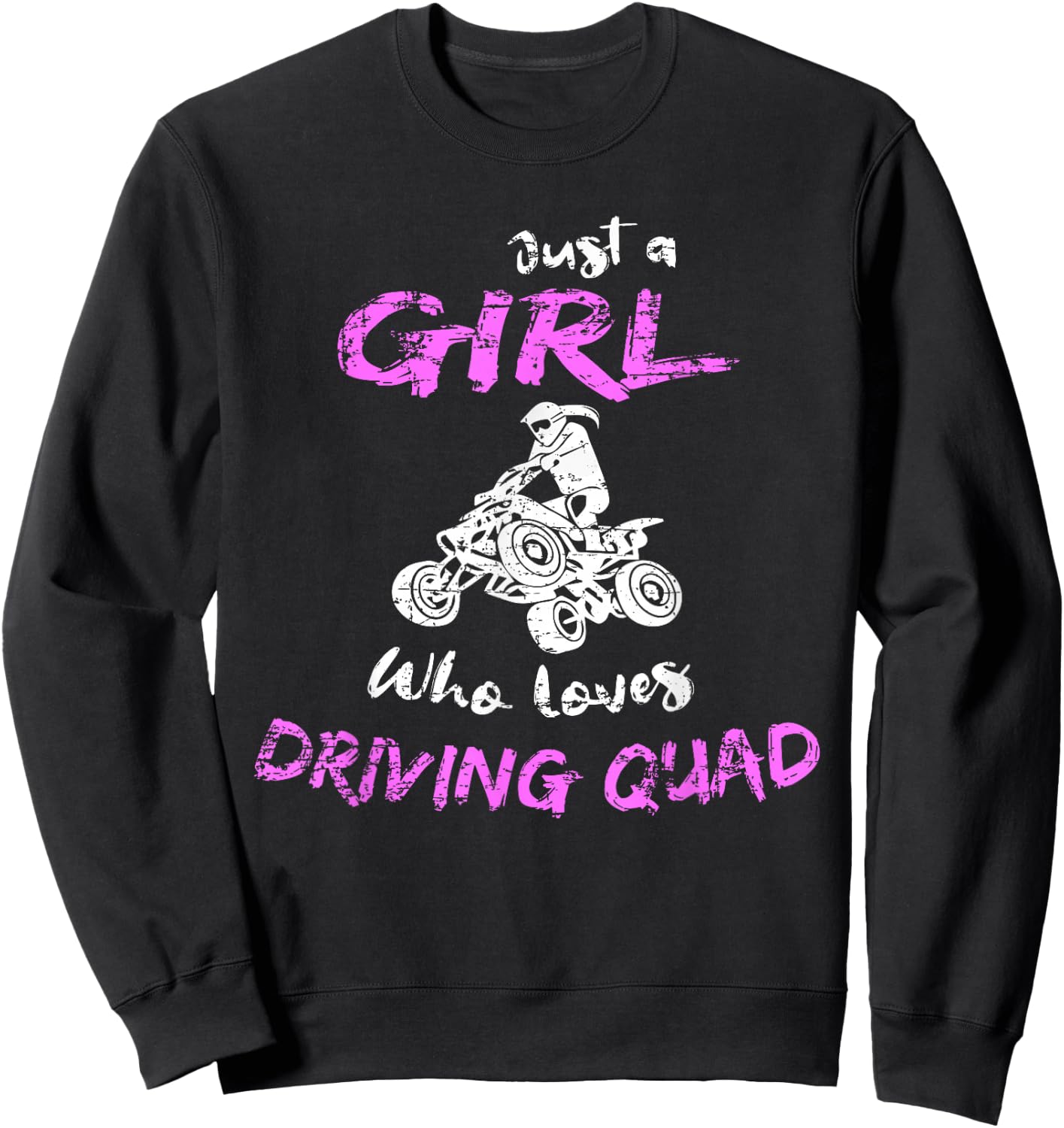 Lustgie Quad Girl Geschenkidee Women's & Girls' ATV Motorsport - Black, Small, Short Sleeve Sweatshirt - Sweatshirt | Black