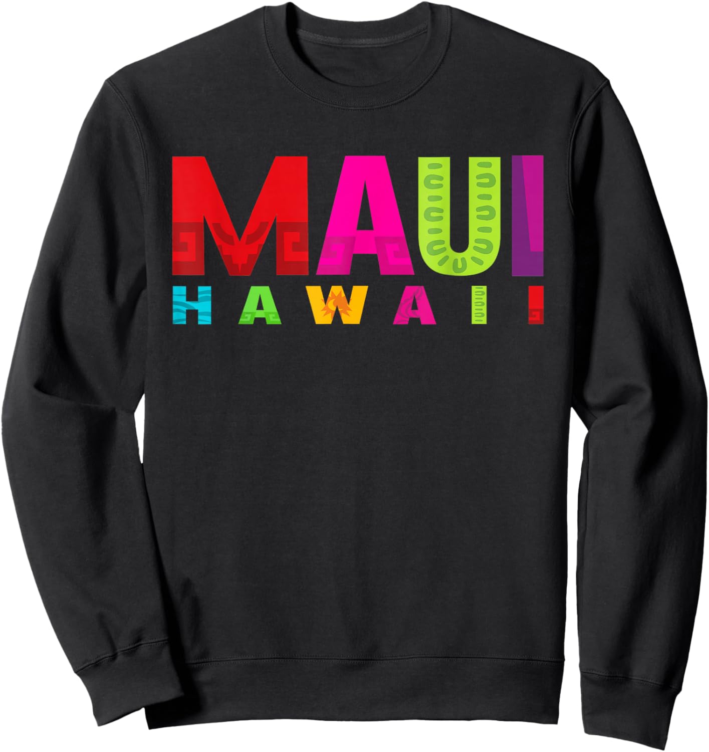 Surf Maui Hawaii Island Hawaiian Beach Surfing Aloha Surfer Sweatshirt - Sweatshirt | Black
