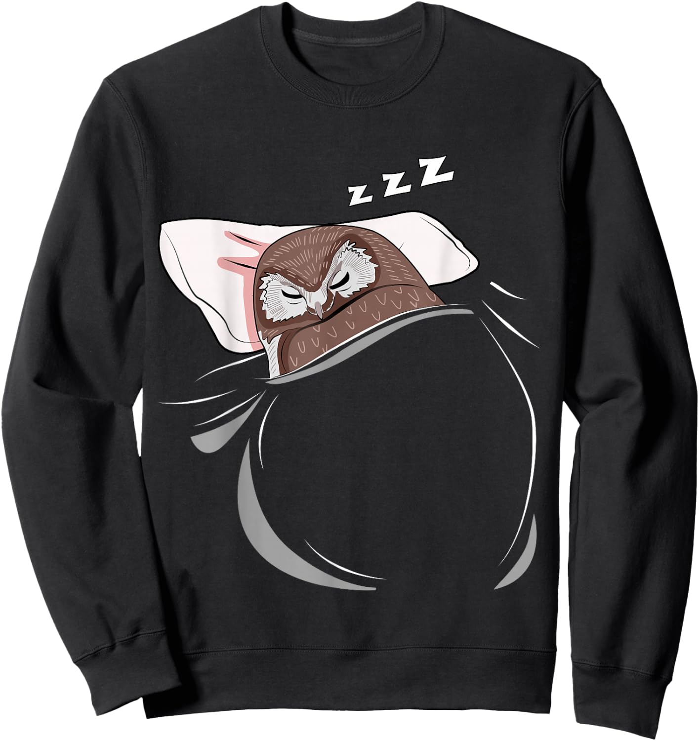 Owl Sleeping Animal Pajamas Nap PJs Outfit Gift Owl Sweatshirt - Sweatshirt | Black
