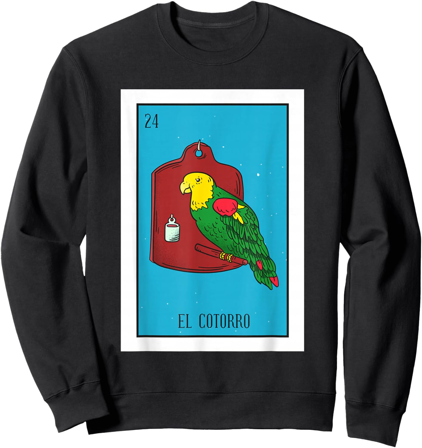 El Cotorro Lottery Card Gift The Parrot Card Mexican Lottery Sweatshirt - Sweatshirt | Black