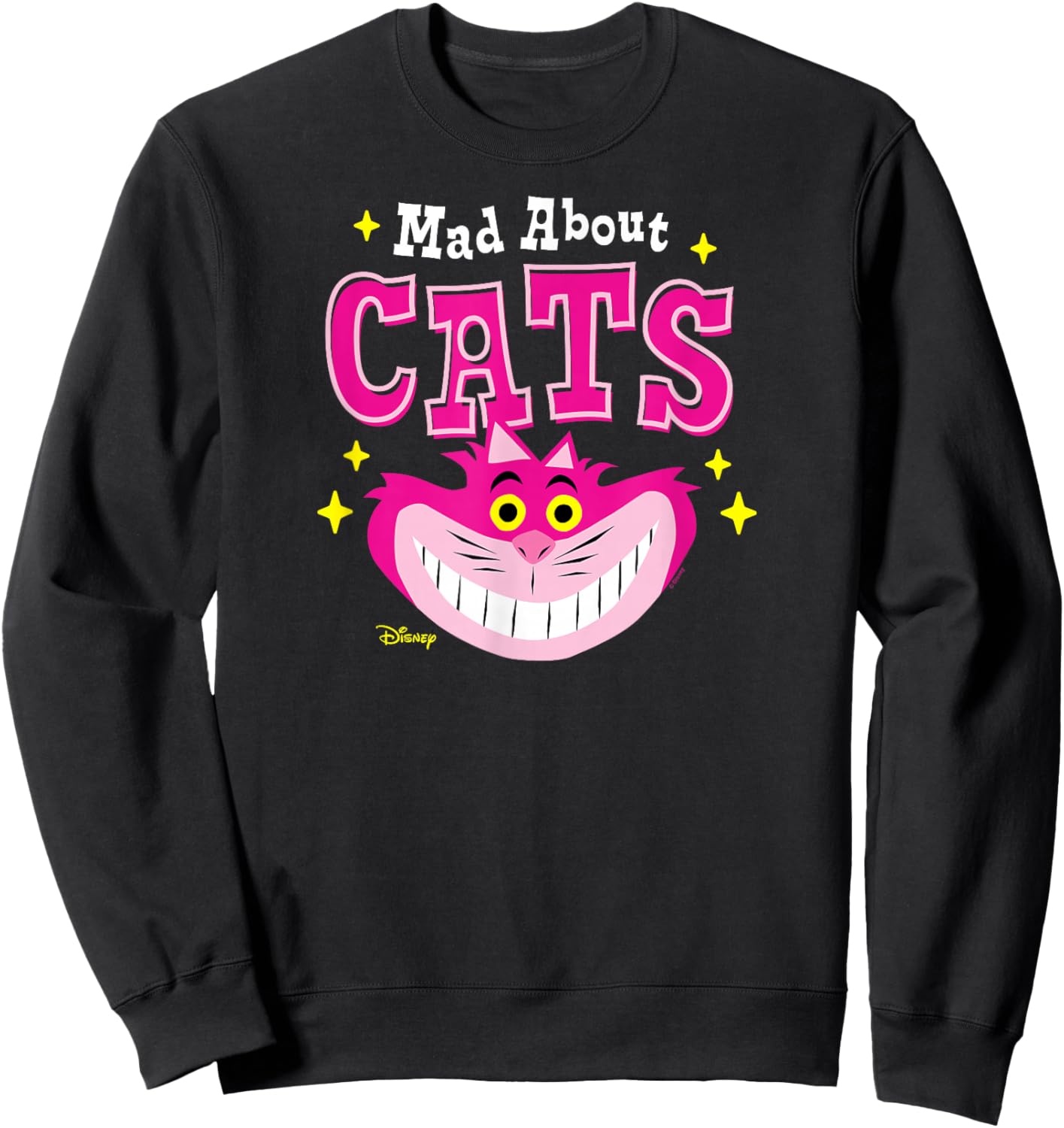 Alice in Wonderland - Cheshire Mad About Cats Sweatshirt - Sweatshirt | Black