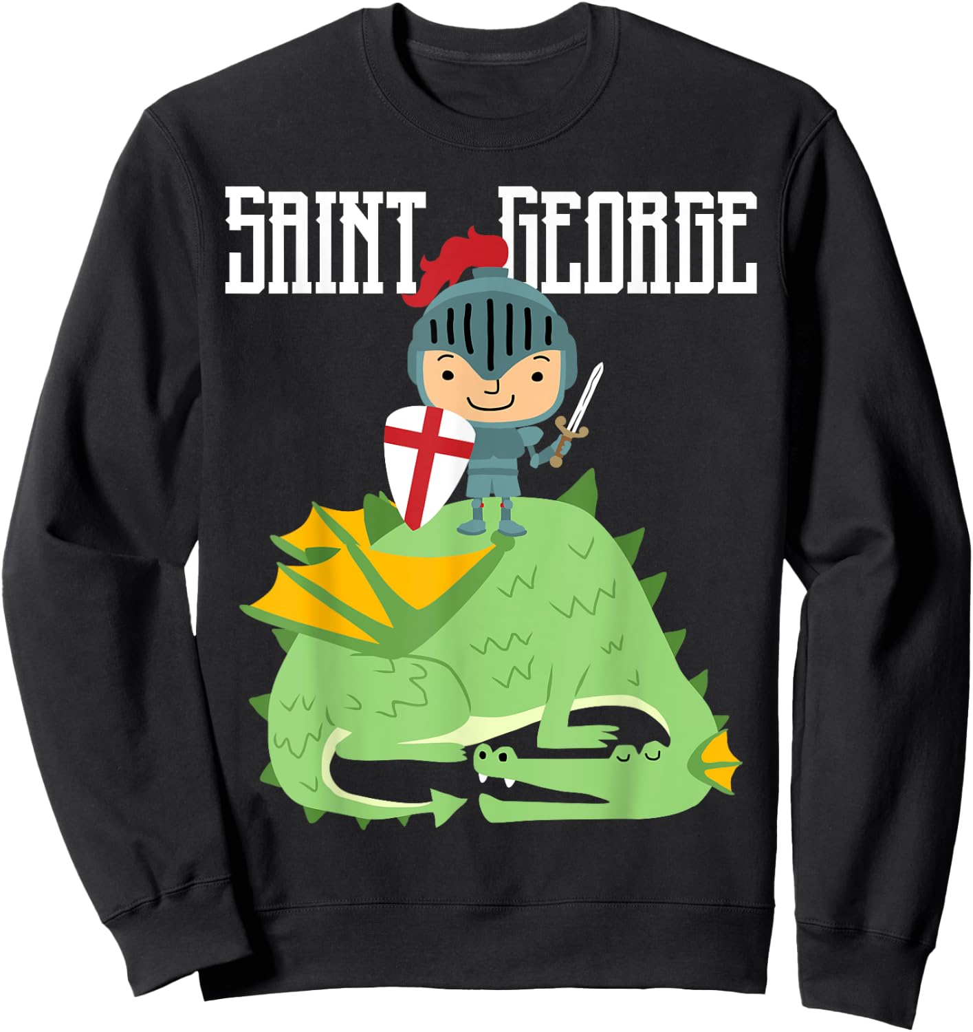 St. George and the Dragon Catholic Saint Kids Boys Sweatshirt - Sweatshirt | Black