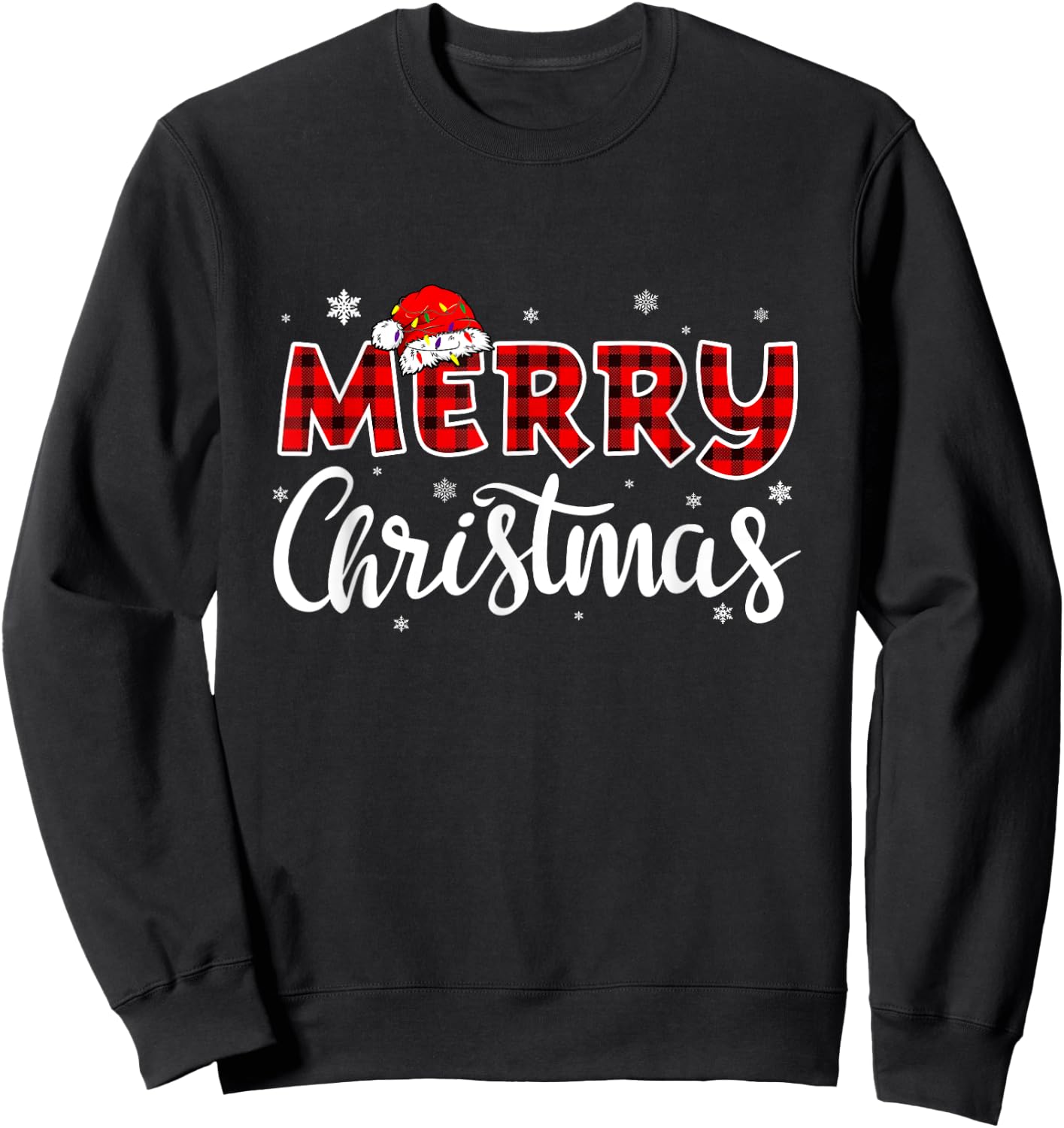 Merry Christmas Reindeer Xmas Family Women Men Funny Sweatshirt - Sweatshirt | Black