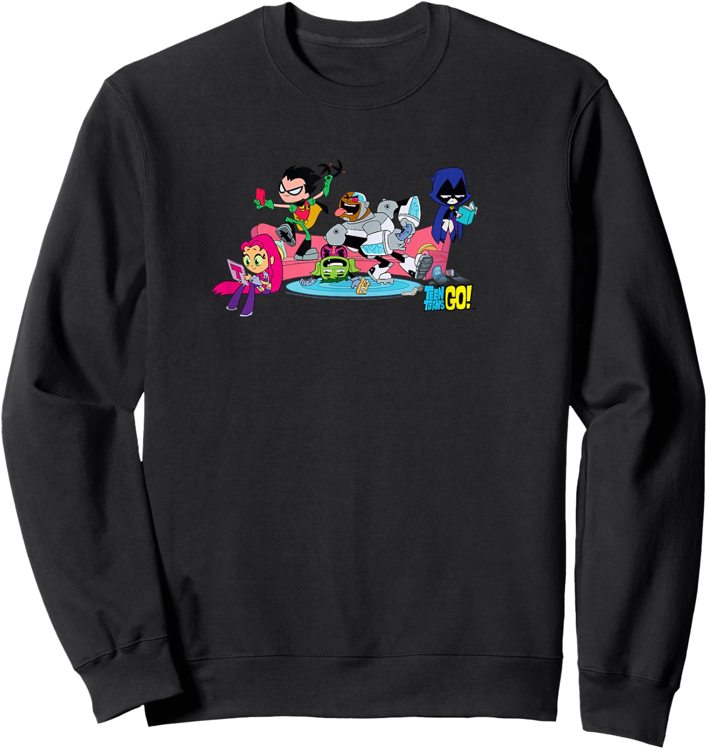DC Comics Teen Titans Go! Group Shot Sofa Chill Session Sweatshirt - Sweatshirt | Black