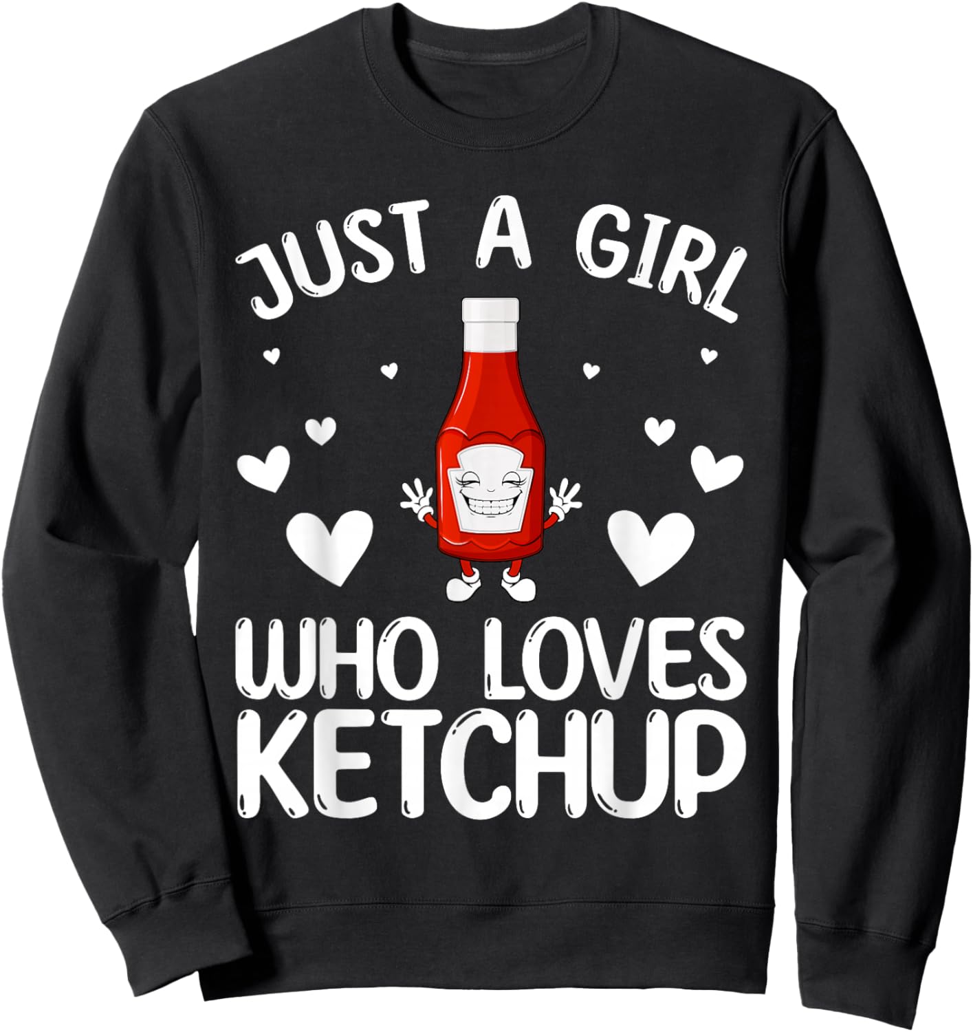 Cool Ketchup for Girls Kids Women Tomato Catsup Sauce Foodie Sweatshirt - Sweatshirt | Black