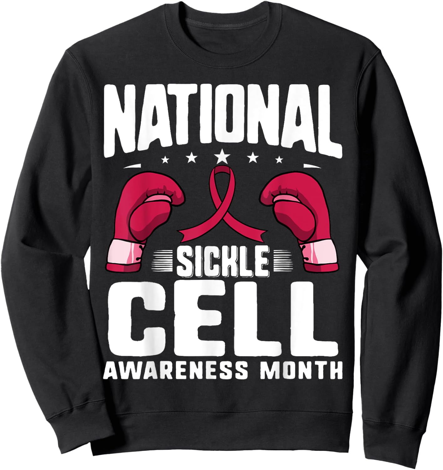 Sickle Cell Awareness Burgundy Ribbon Warrior Support Women Sweatshirt - Sweatshirt | Black