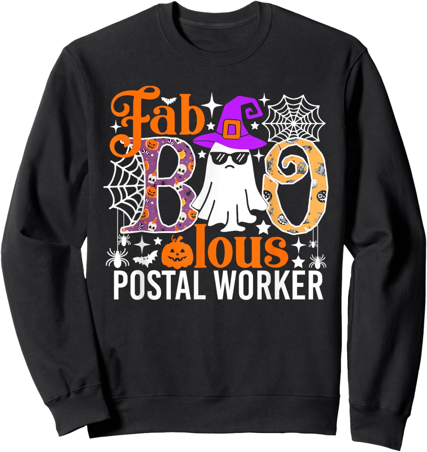 Fab Boo Lous Postal Worker Funny Halloween Costume Sweatshirt - Sweatshirt | Black