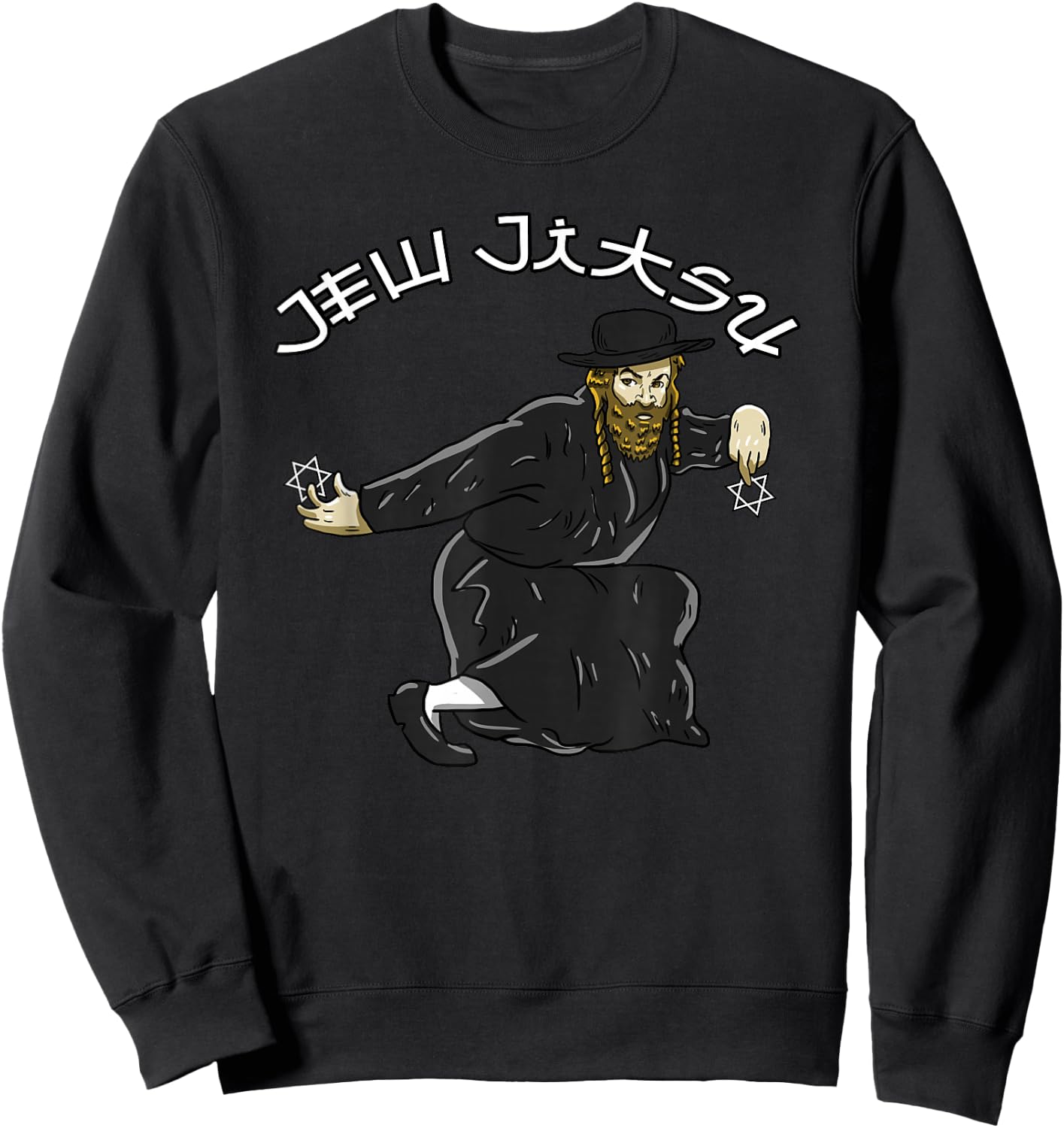 Jew Jitsu Karate Funny Hanukkah Jiu Jitsu Martial Arts Gift Sweatshirt - Sweatshirt | Black