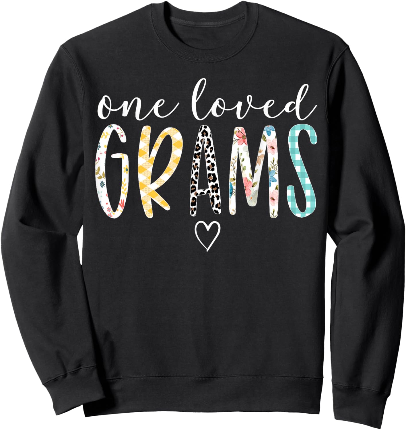 Grams Gifts Women One Loved Grams Mother's Day Sweatshirt - Sweatshirt | Black