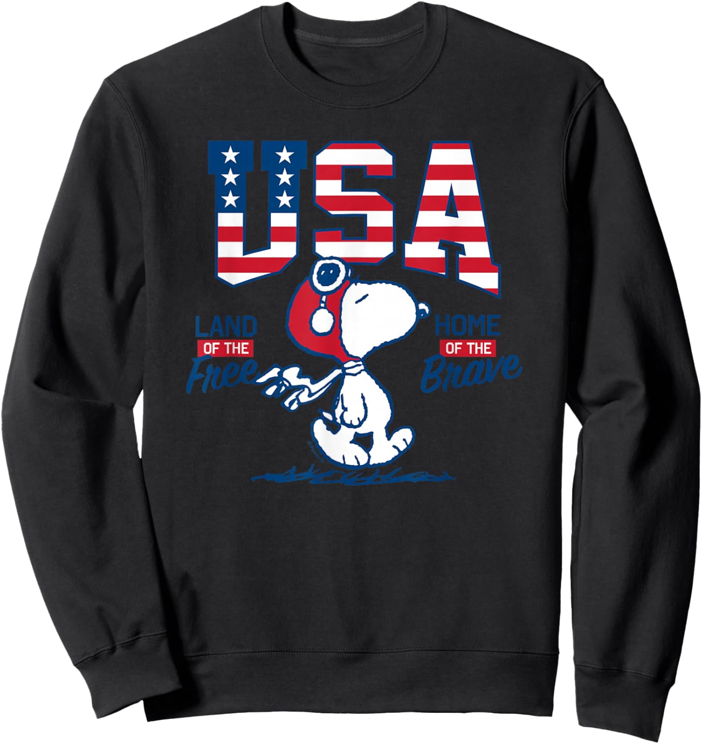 Peanuts - USA Snoopy Free Brave Sweatshirt - Sweatshirt | Black