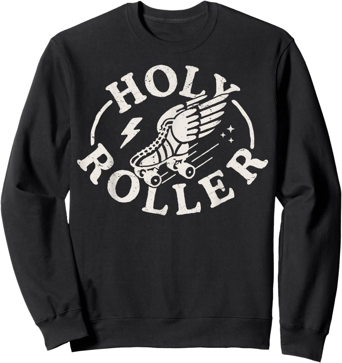 Holy Roller Skating Skater Skate Shoes Retro Vintage 70s/80s Sweatshirt - Sweatshirt | Black