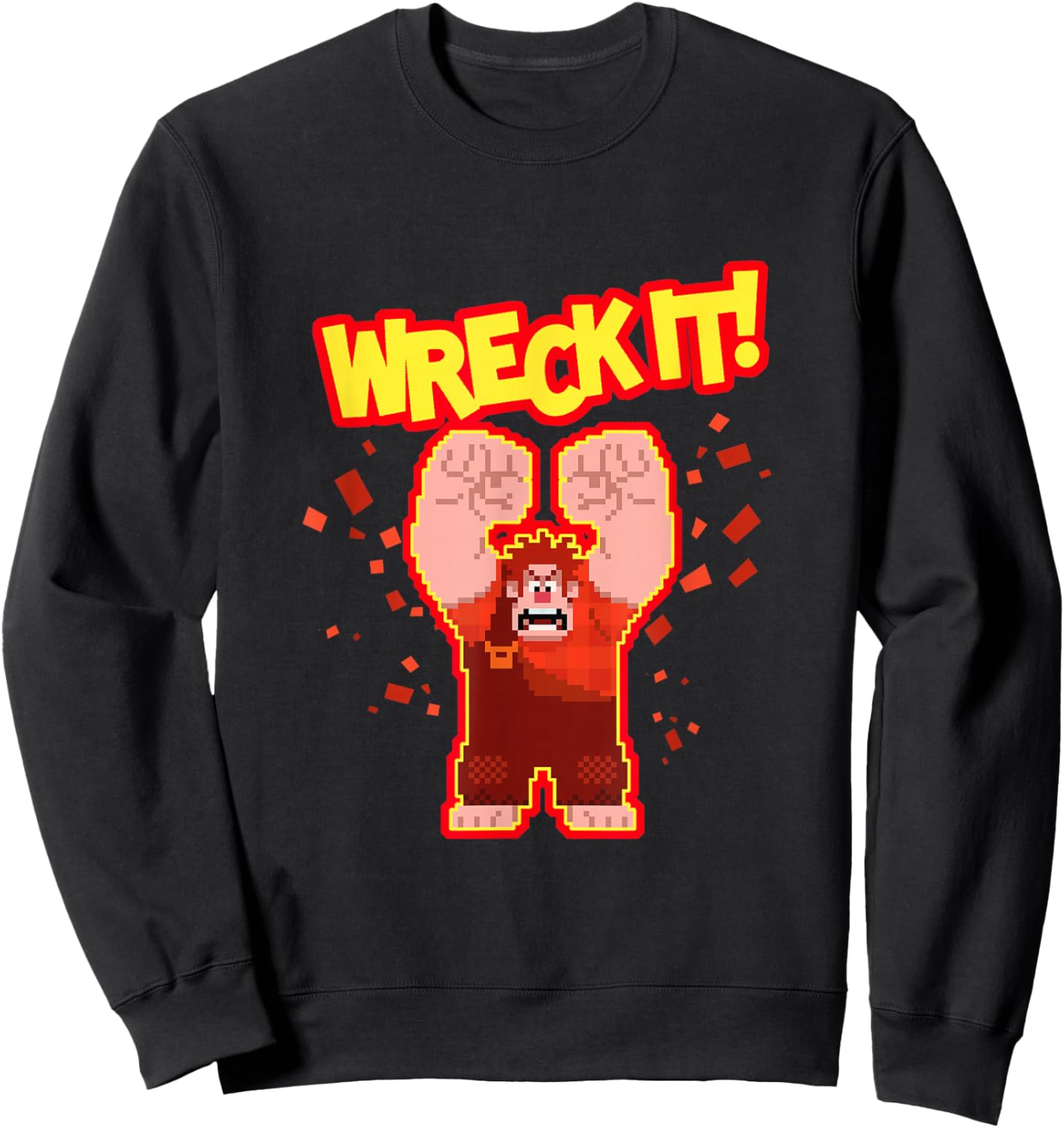 Disney Wreck-It Ralph Wreck It! Angry Pixelated Ralph Shot Sweatshirt - Sweatshirt | Black