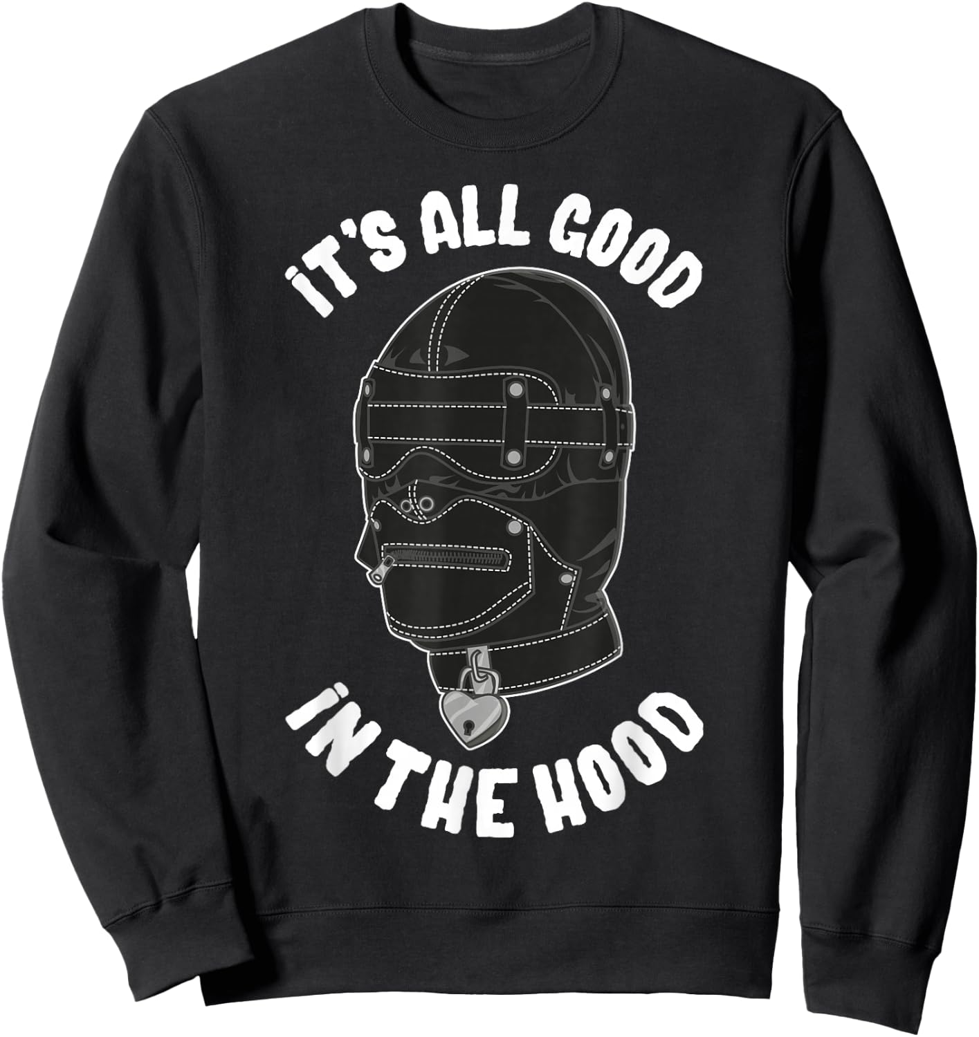 Black Bondage Hood Dungeon Graphic Art - BDSM Lifestyle Art Sweatshirt - Sweatshirt | Black