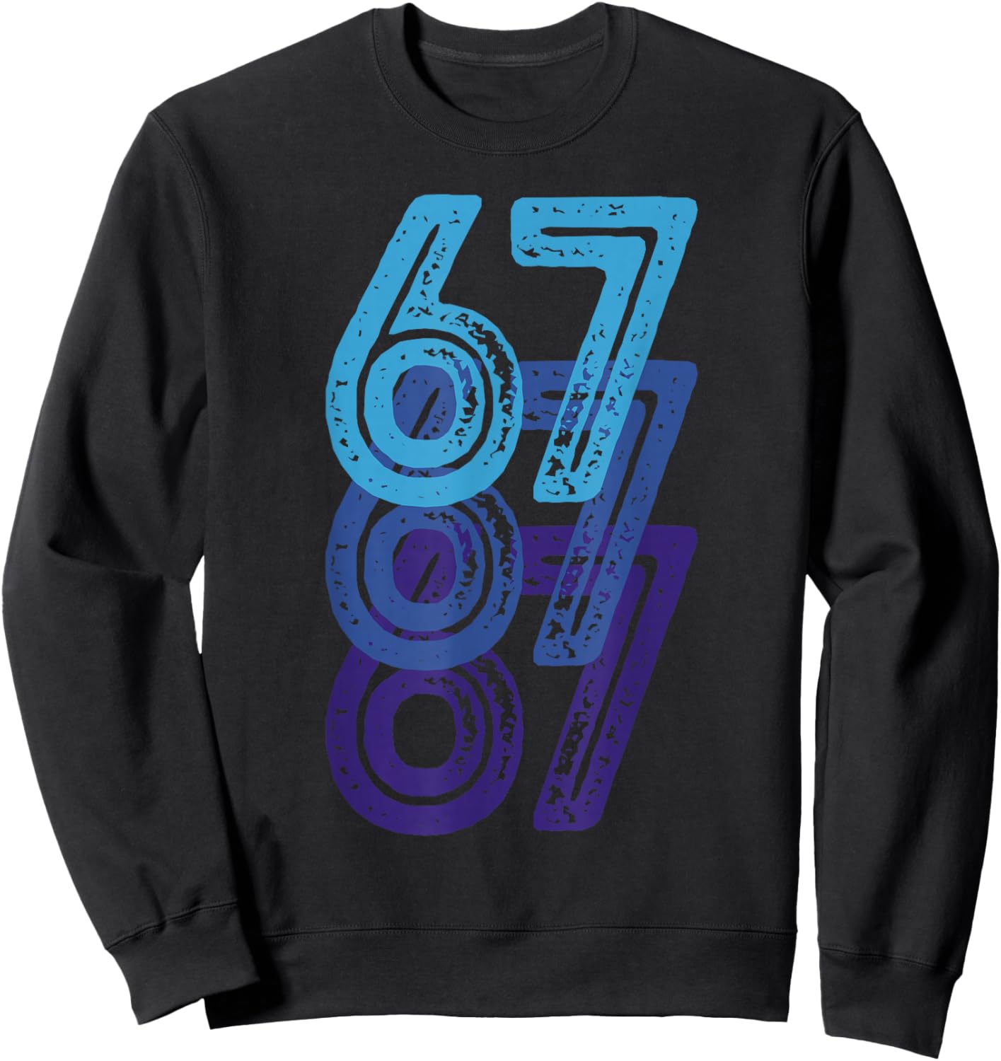 Number 67 Blue Best Classic College Style Birthday Funny Sweatshirt - Sweatshirt | Black