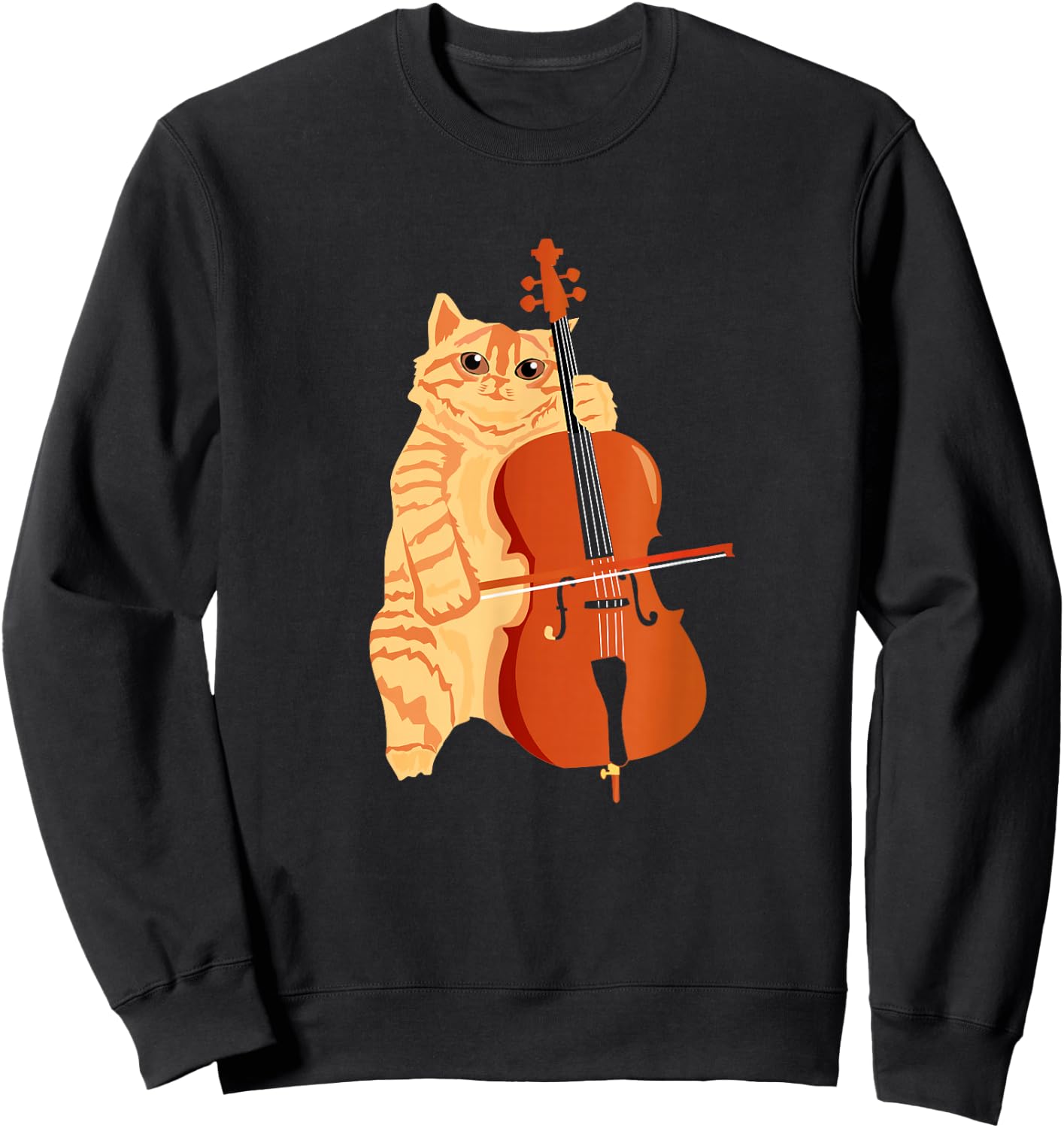Cello Cat Kitten Bow Instrument Player Shirt Cellist Gift Sweatshirt - Sweatshirt | Black