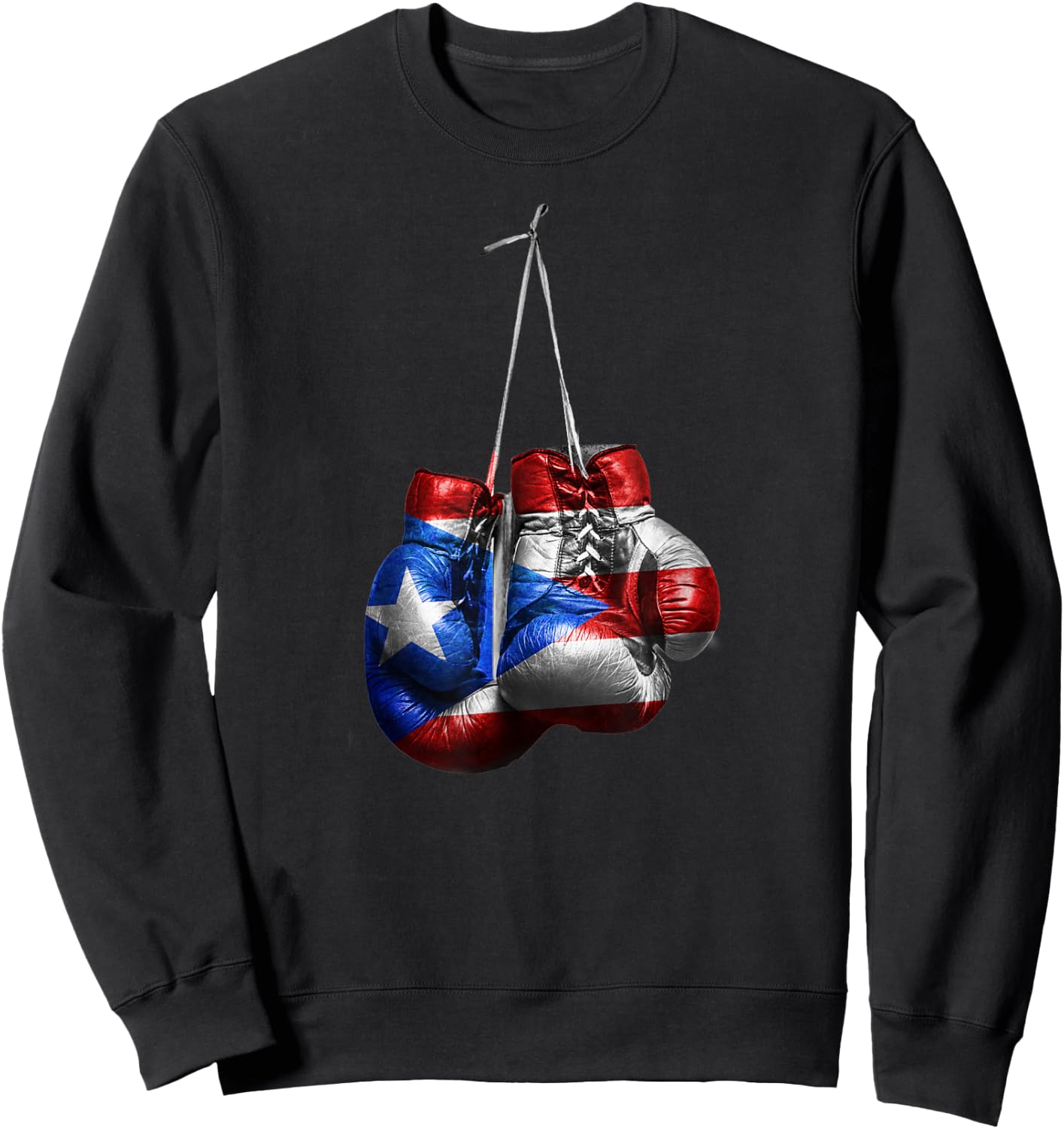 Puerto Rico Vintage Boxing Gloves Sweatshirt - Sweatshirt | Black