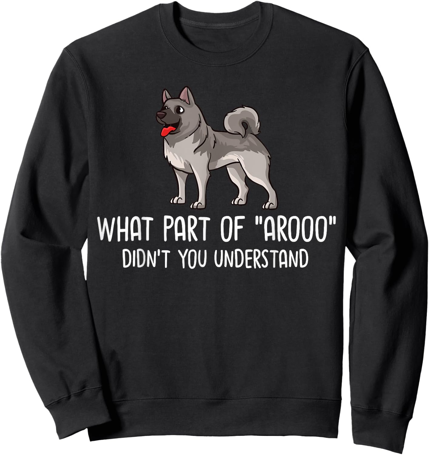 Norwegian Elkhound Dog Puppies Owner Lover Sweatshirt - Sweatshirt | Black