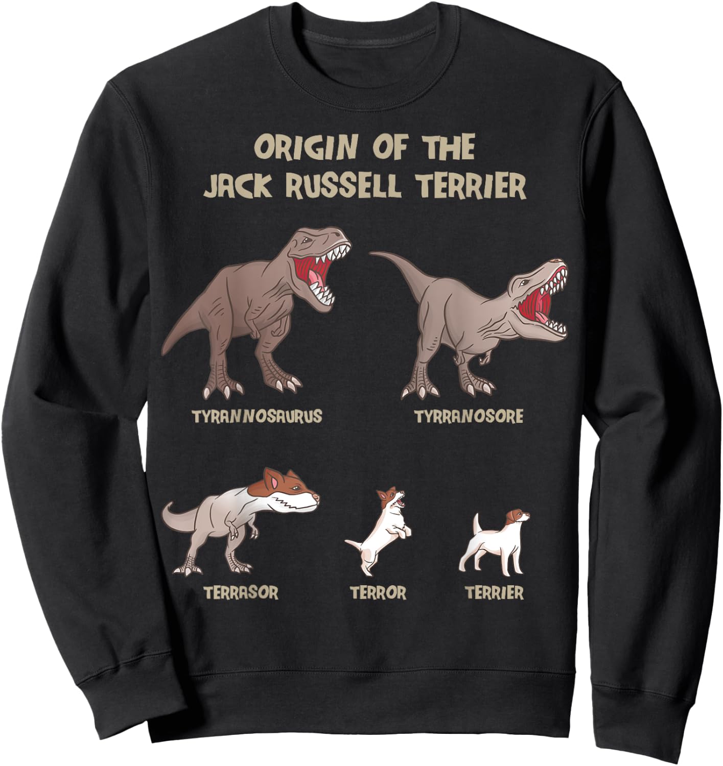 Origin of the Jack Russell Terrier Evolution History Meme Sweatshirt - Sweatshirt | Black