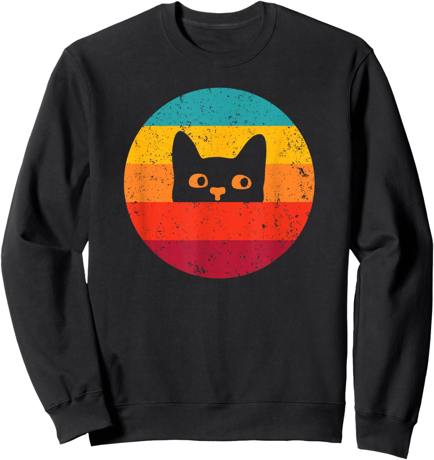 Funny Cat Gift Retro Vintage Sweatshirt - Sweatshirt | Black