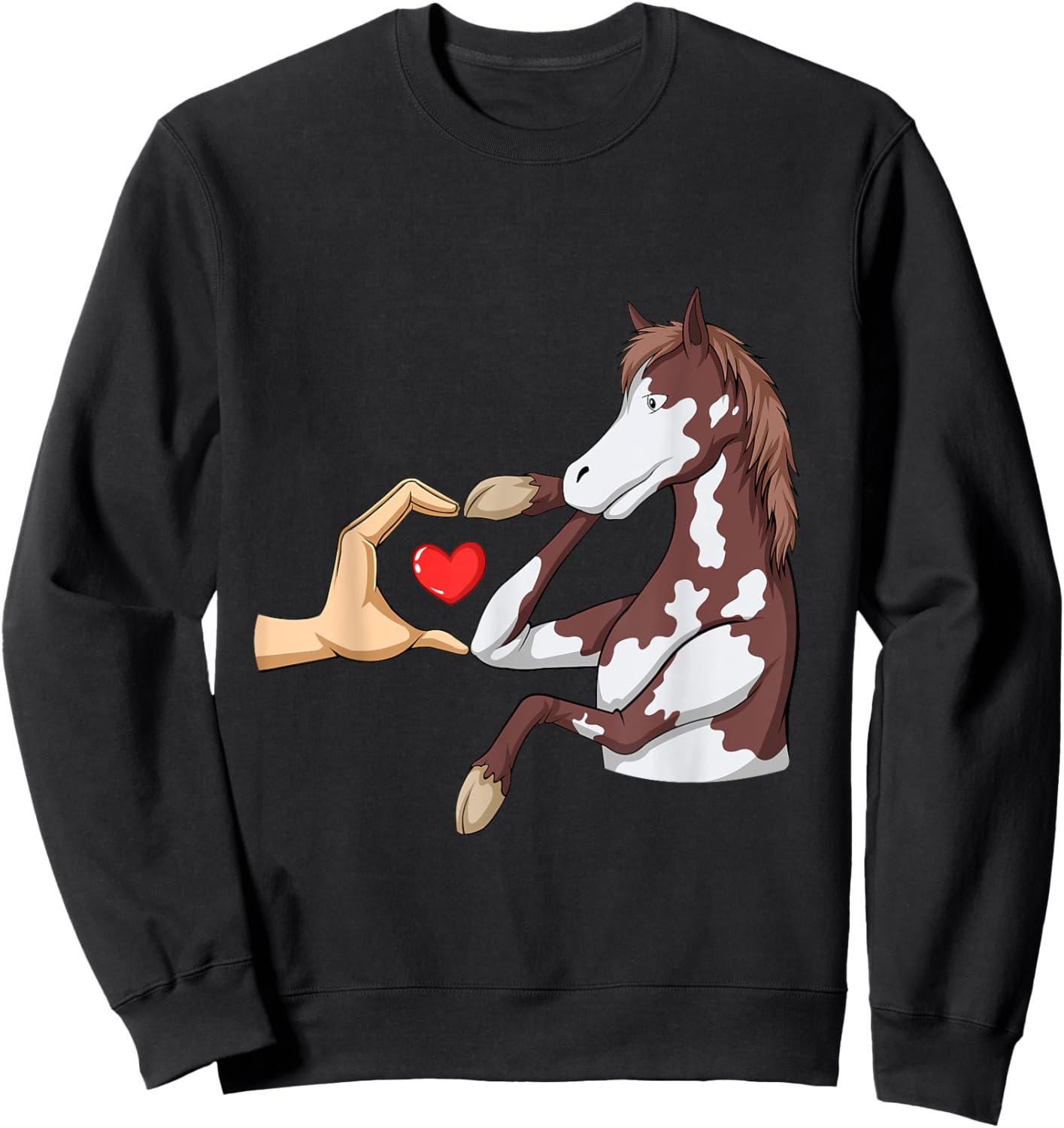 Horseback Rancher Horses Equestrian American Paint Horse Sweatshirt - Sweatshirt | Black