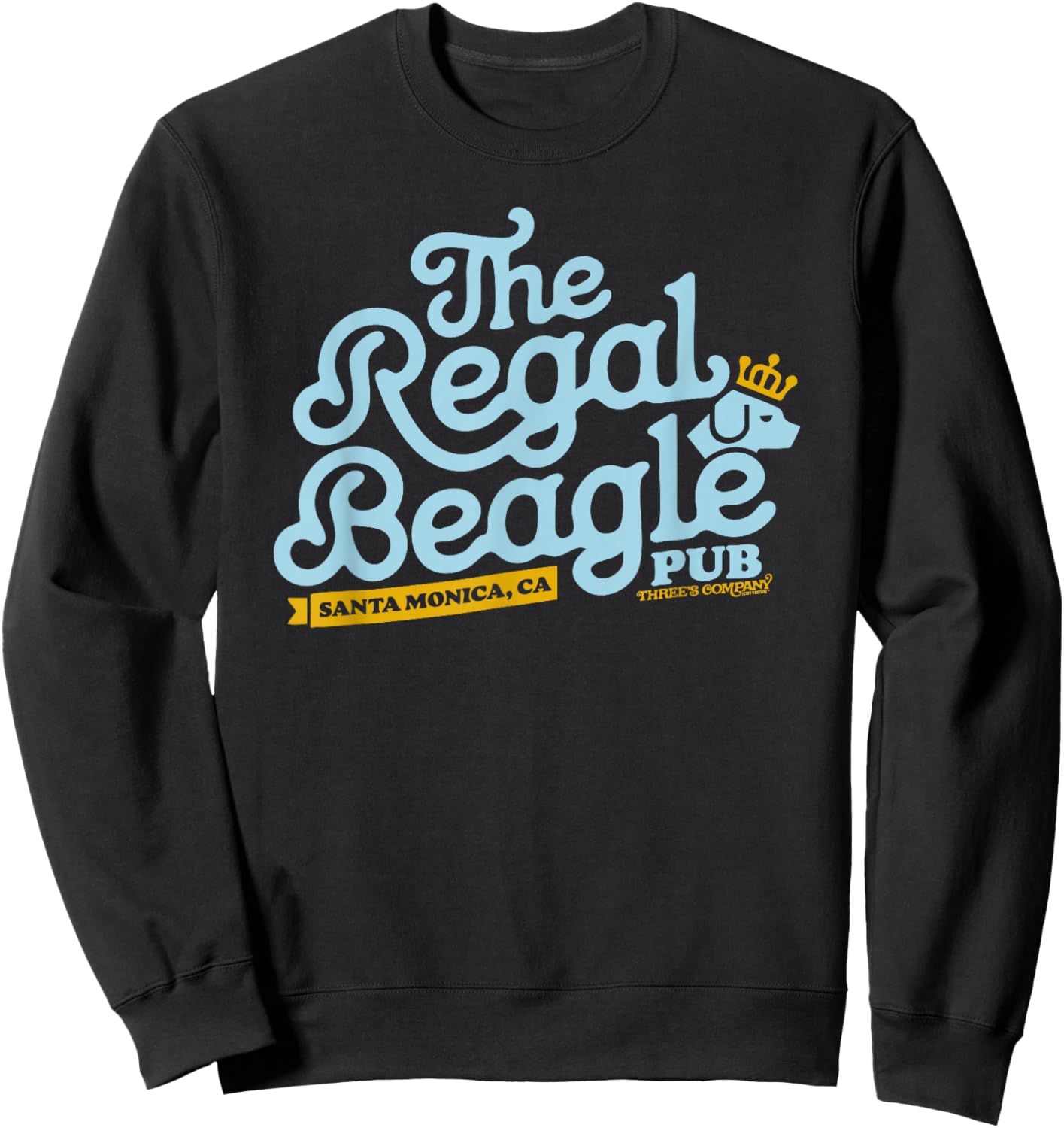 Officially Licensed Regal Beagle Pub Three's Company Logo Sweatshirt - Sweatshirt | Black