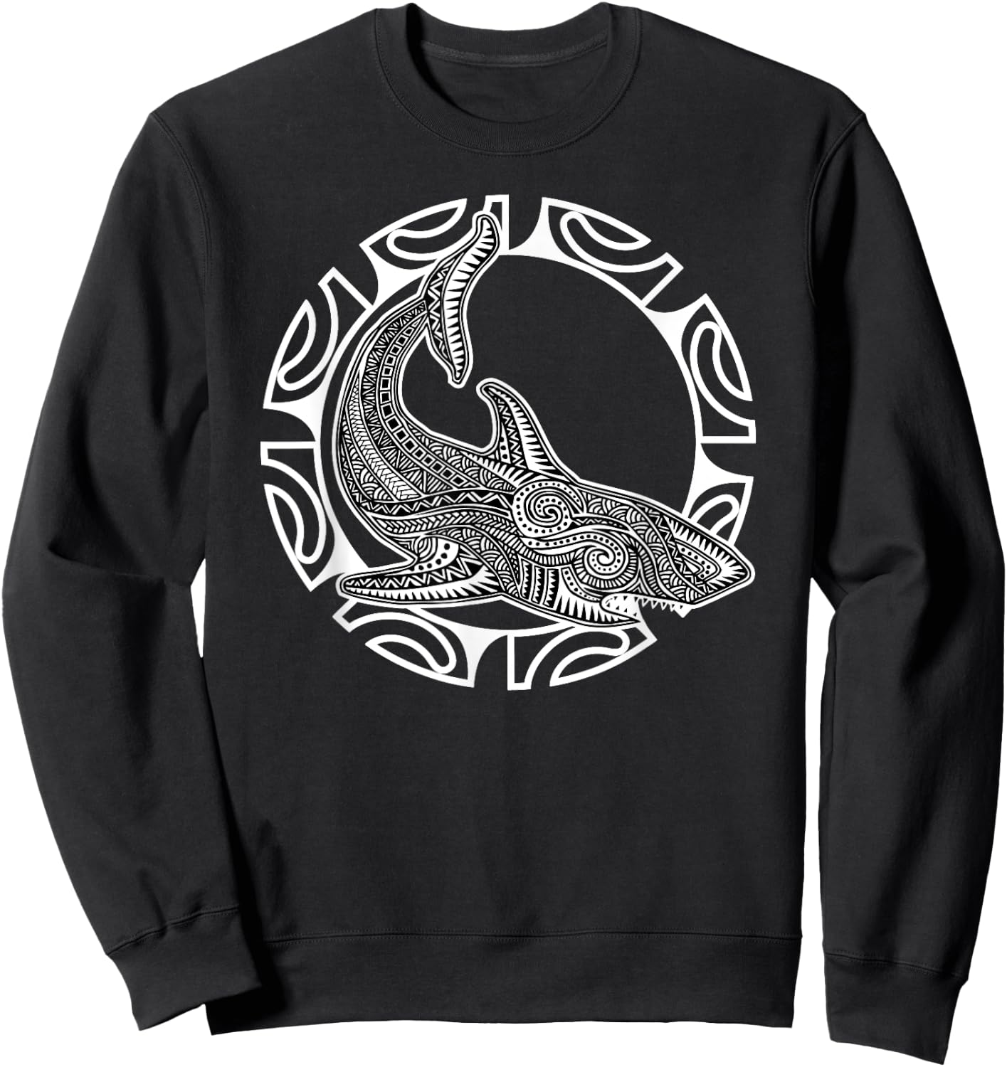 Shark Culture Symbol Haka Maori Dance New Zealand Sweatshirt - Sweatshirt | Black