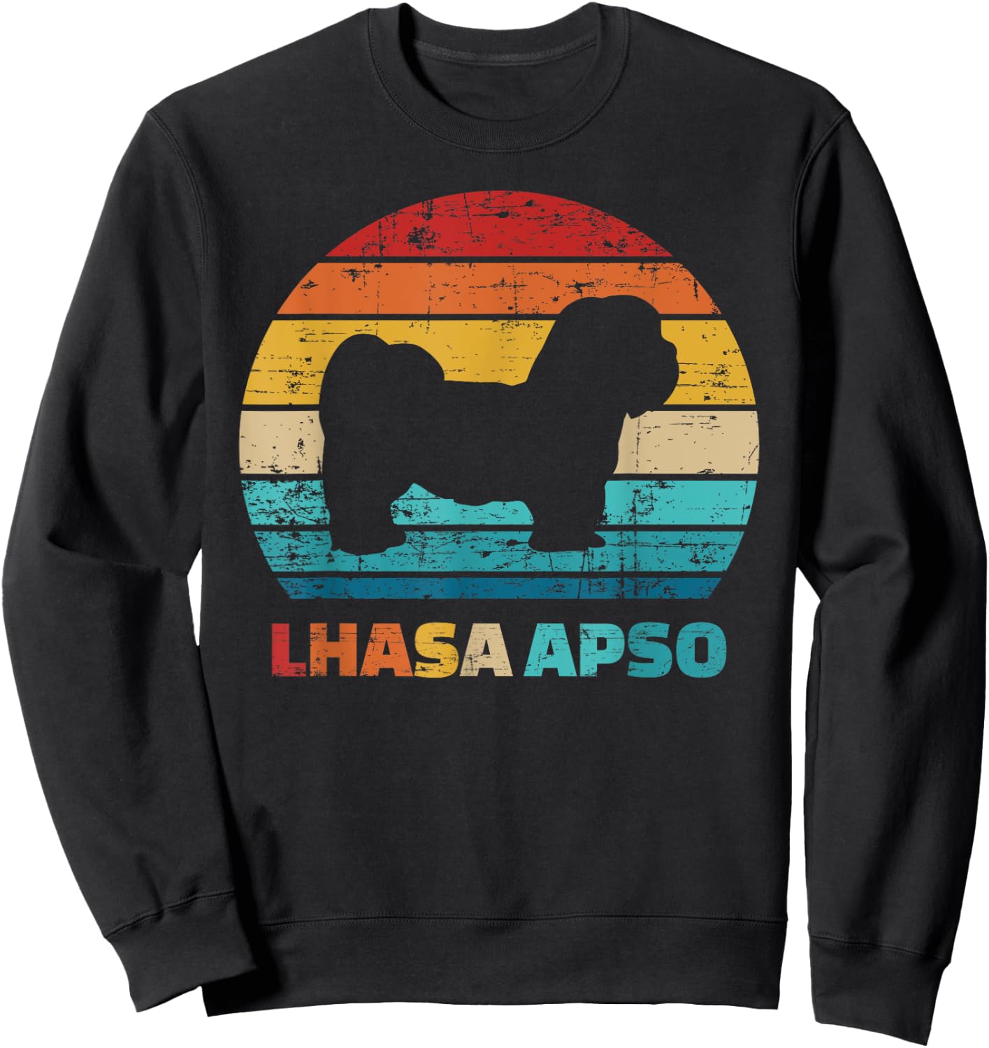 Lhasa Apso vintage retro Sweatshirt - Sweatshirt | Black