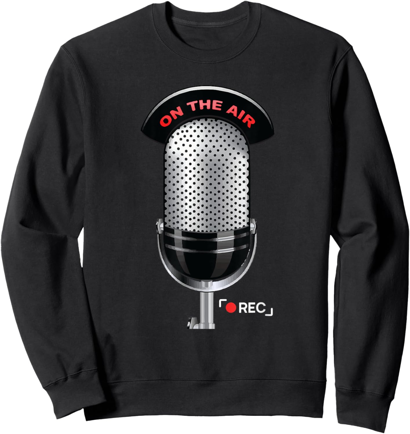 This Is My Podcast Mic Costume Funny Podcasters Halloween Sweatshirt - Sweatshirt | Black