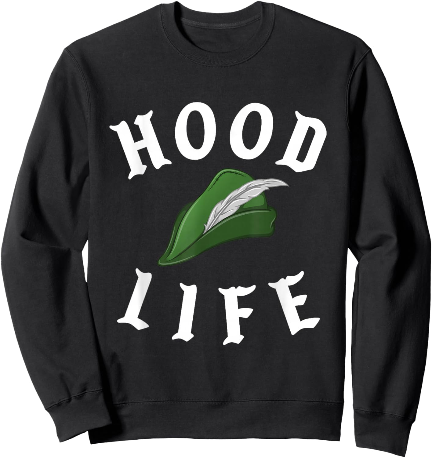 Parody Robin Hood Life Cool Gangster Nerd Funny Book Reading Sweatshirt - Sweatshirt | Black