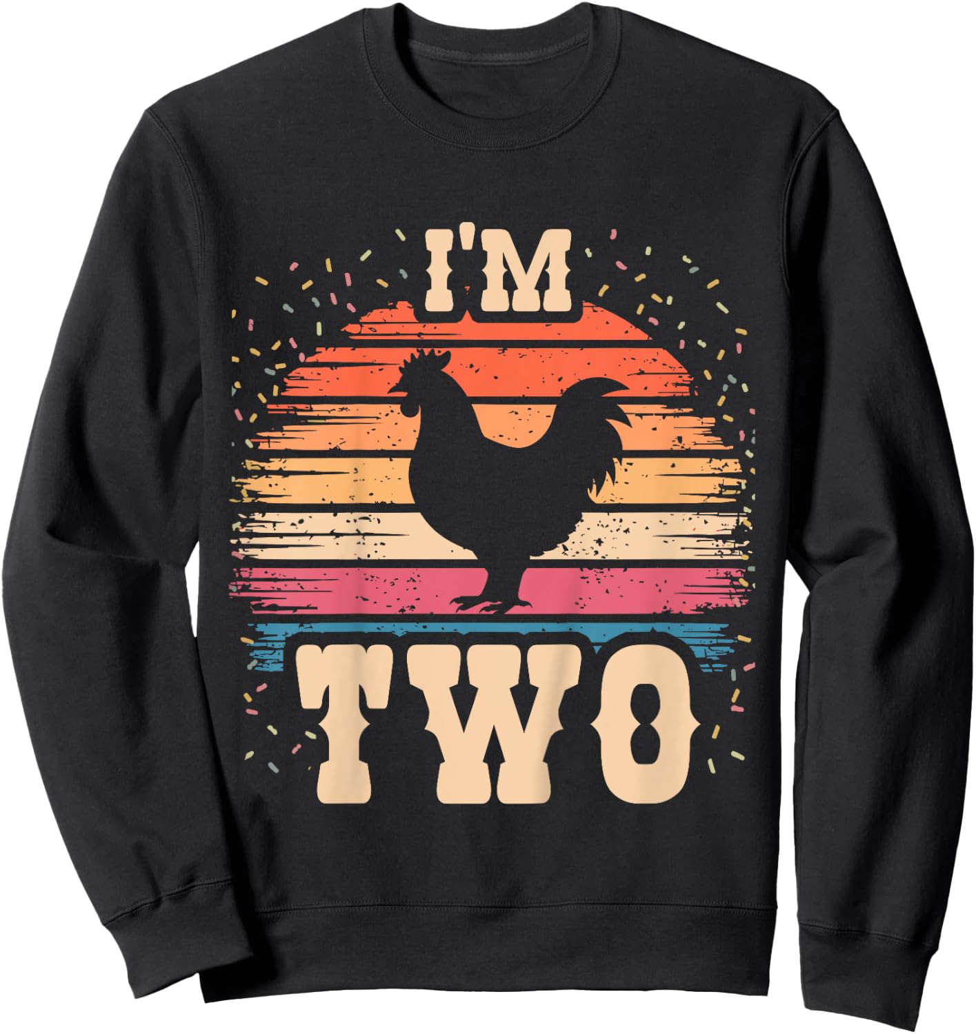 Chicken 2 Year Old Birthday Boy Girl 2nd Chicken Birthday Sweatshirt - Sweatshirt | Black