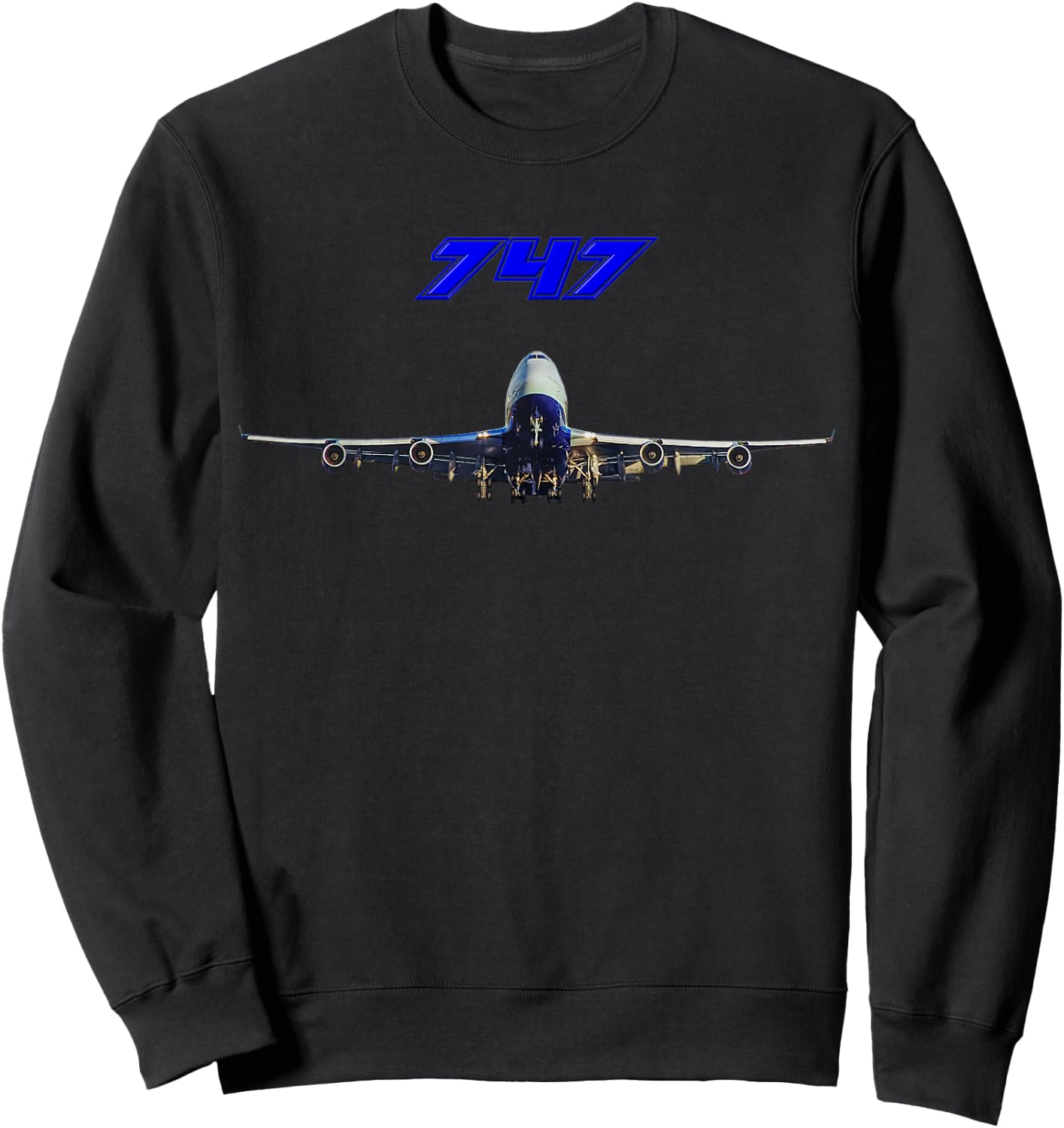 Airline Jet 747 Plane Airliner Jumbojet Sweatshirt - Sweatshirt | Black
