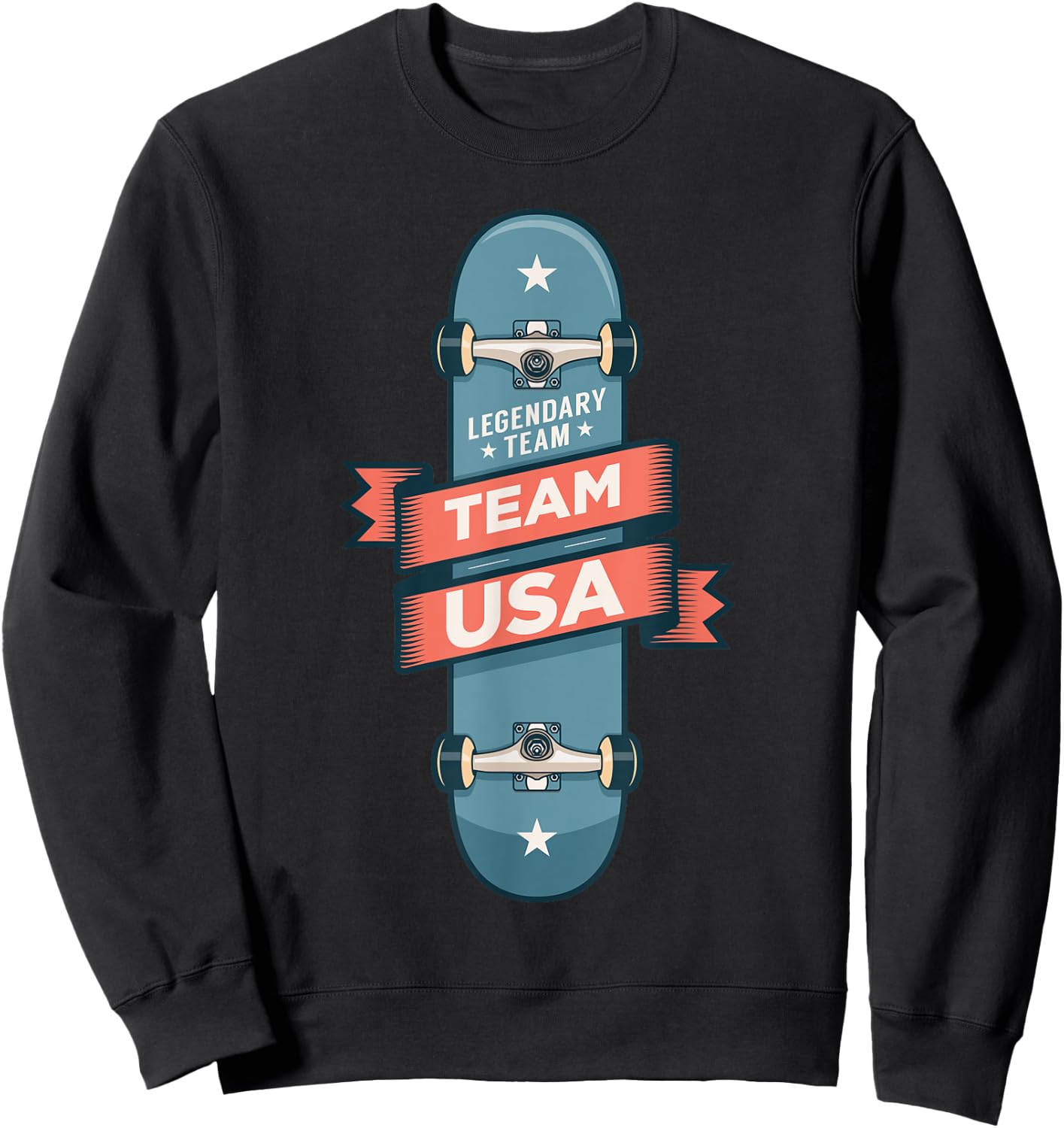 Skateboarding USA Support the Team Shirt USA Flag Skateboard Sweatshirt - Sweatshirt | Black
