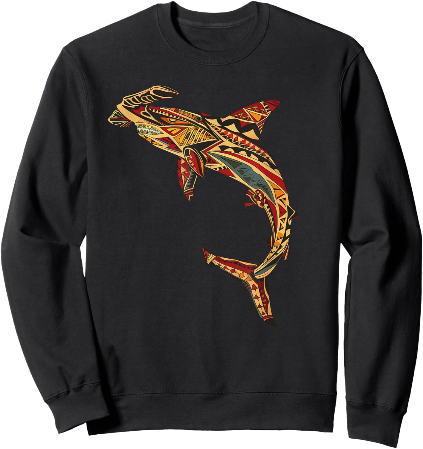 Tribal Shark Shirt - Maori Shirt - Hawaiian Tribal Sweatshirt - Sweatshirt | Black