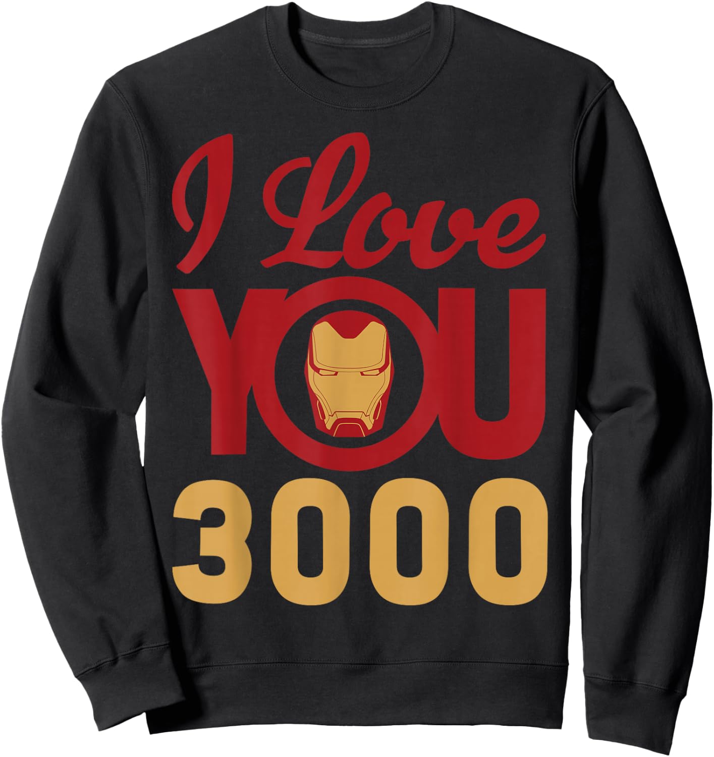 Marvel Avengers Endgame Iron Man I Love You 3000 Helmet Logo Sweatshirt - Sweatshirt | Black