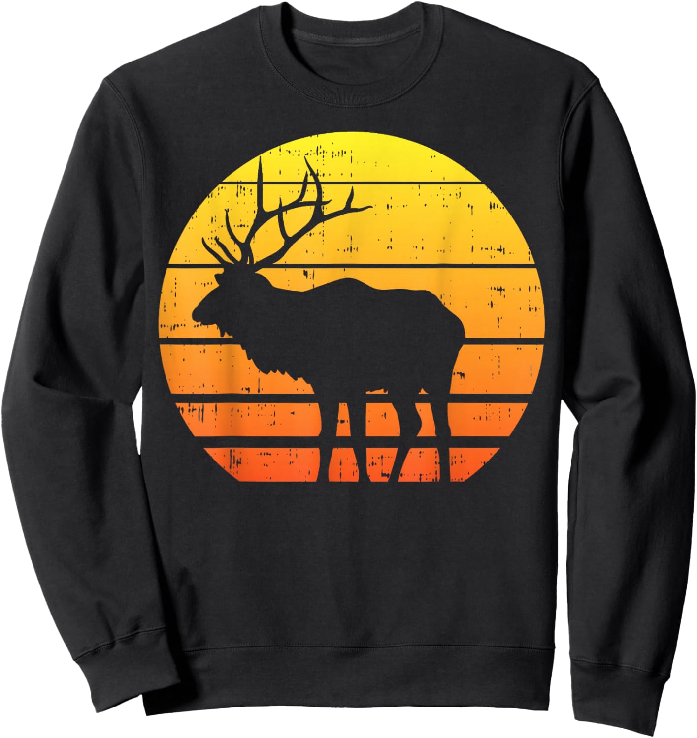 Deer Sunset Elk Buck Hunting Archery Hunter Archer Gift Sweatshirt - Sweatshirt | Black