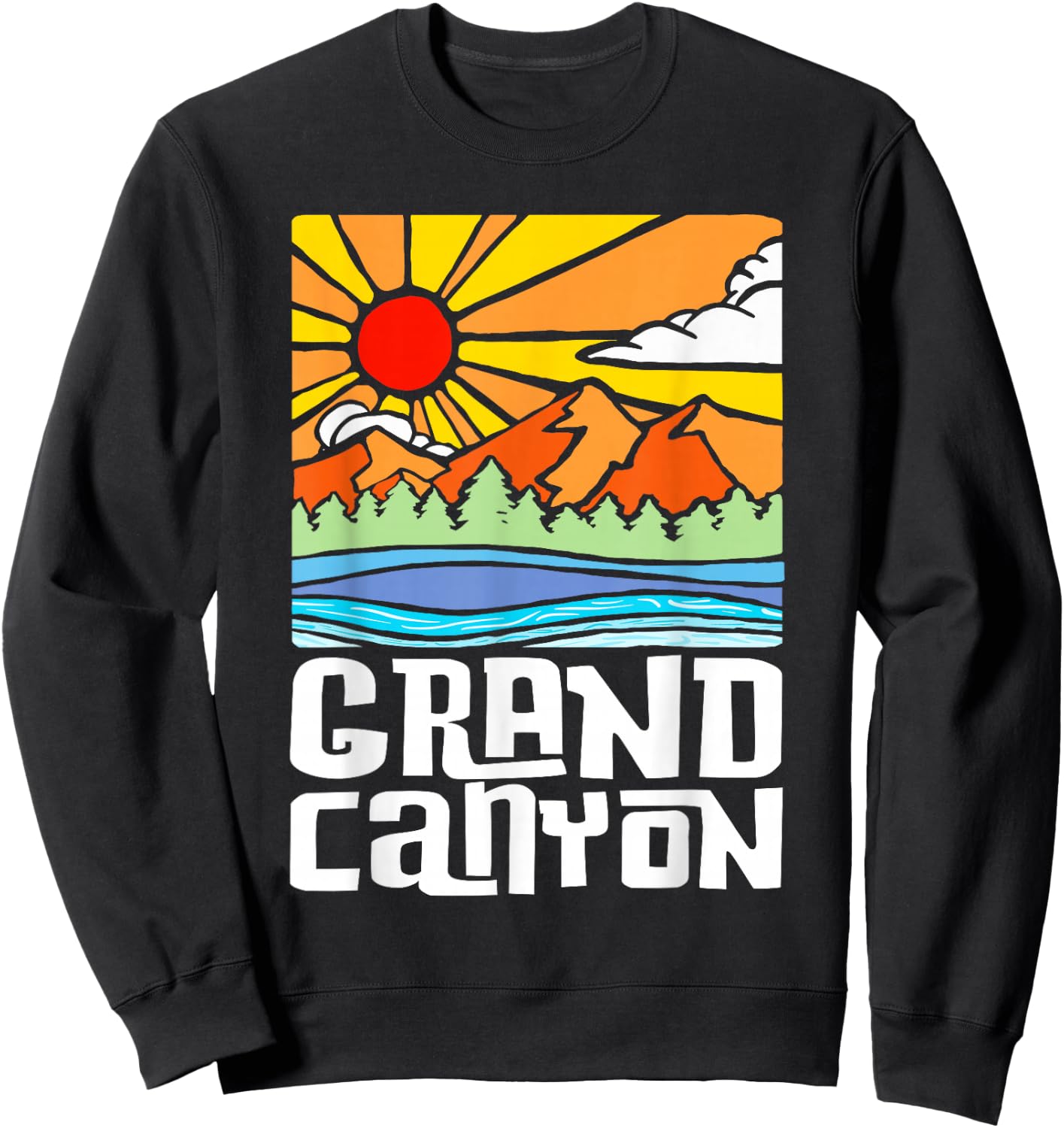 Grand Canyon National Park Artistic Nature & Mountains Sweatshirt - Sweatshirt | Black