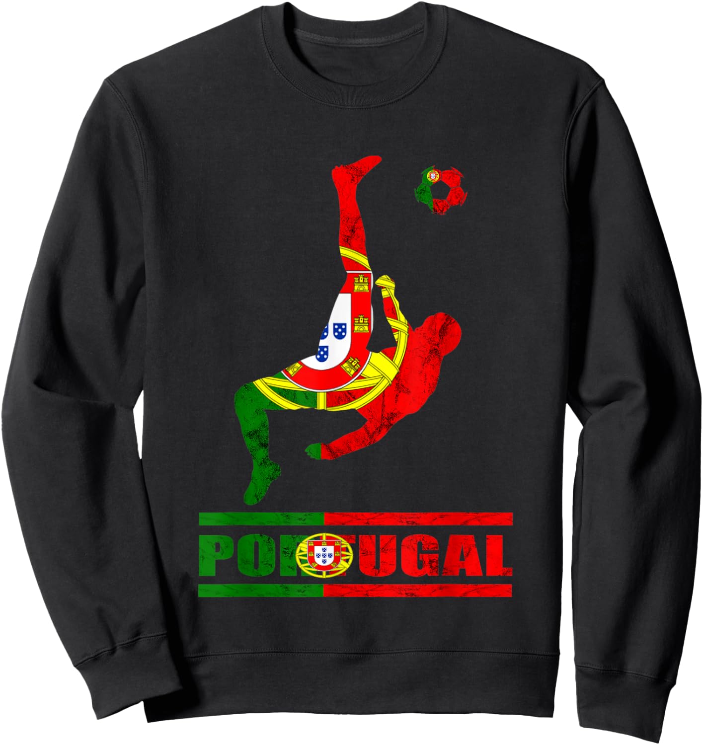 Portugal Futebol Portuguese Flag Portuguese Soccer Player Sweatshirt - Sweatshirt | Black