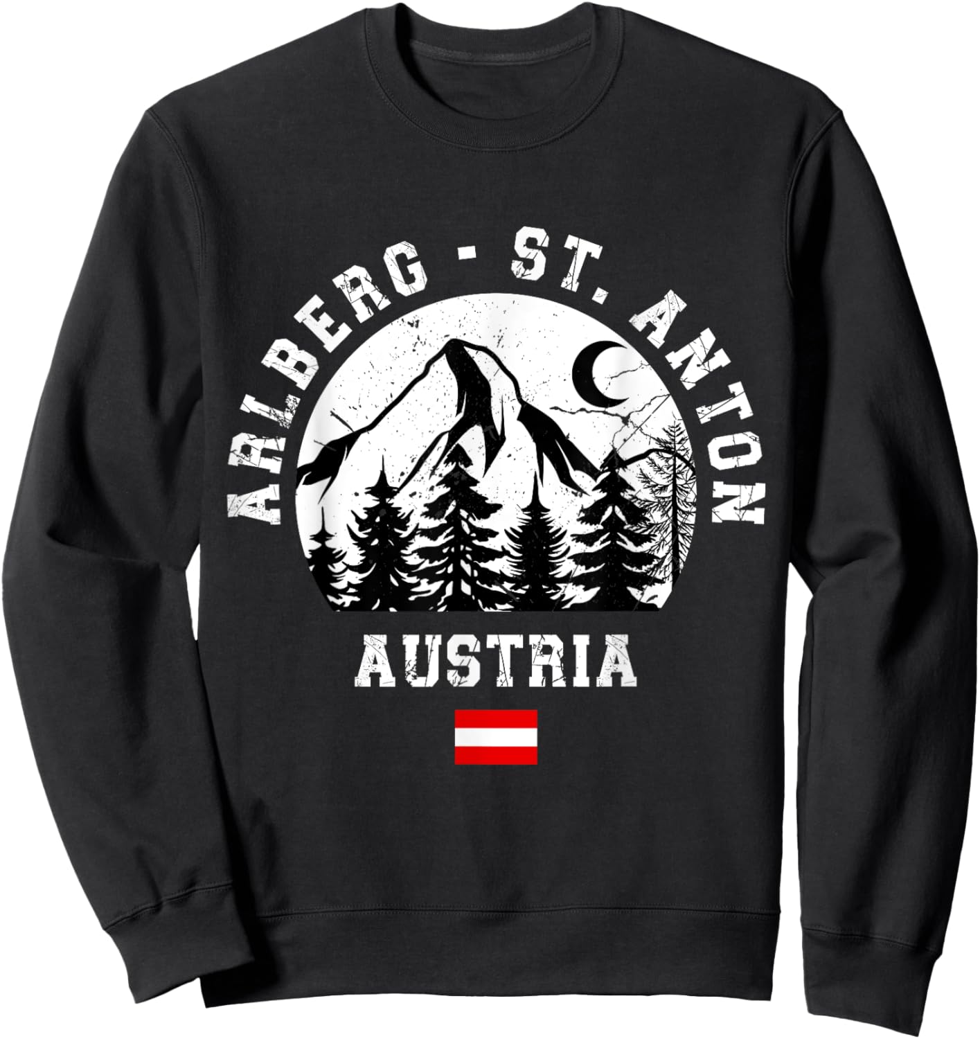Arlberg St. Anton Austria Alps Ski Resort Alpine Austrian Sweatshirt - Sweatshirt | Black