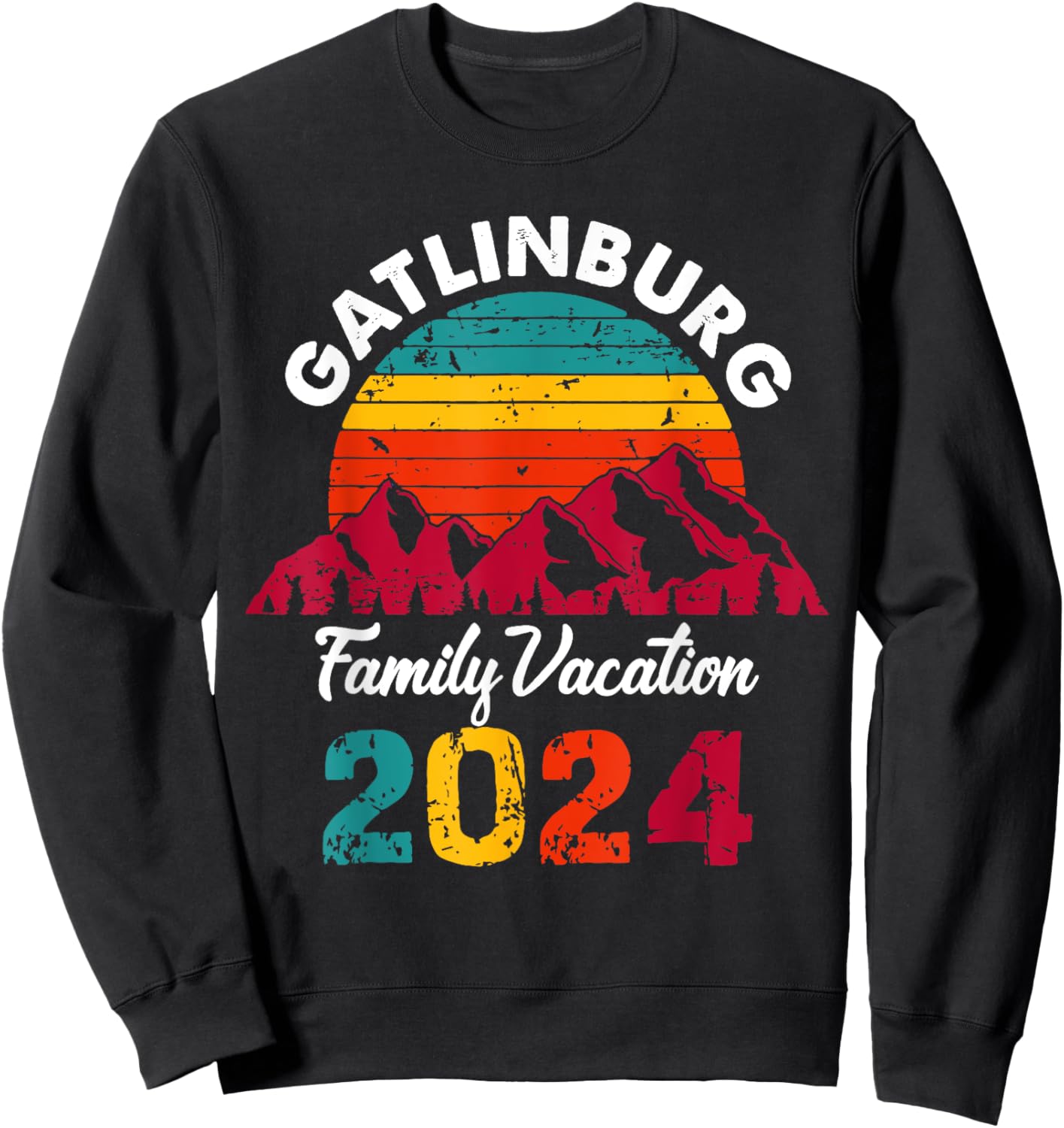 Tennessee Smoky Mountains Family Vacation 2024 Gatlinburg Sweatshirt - Sweatshirt | Black
